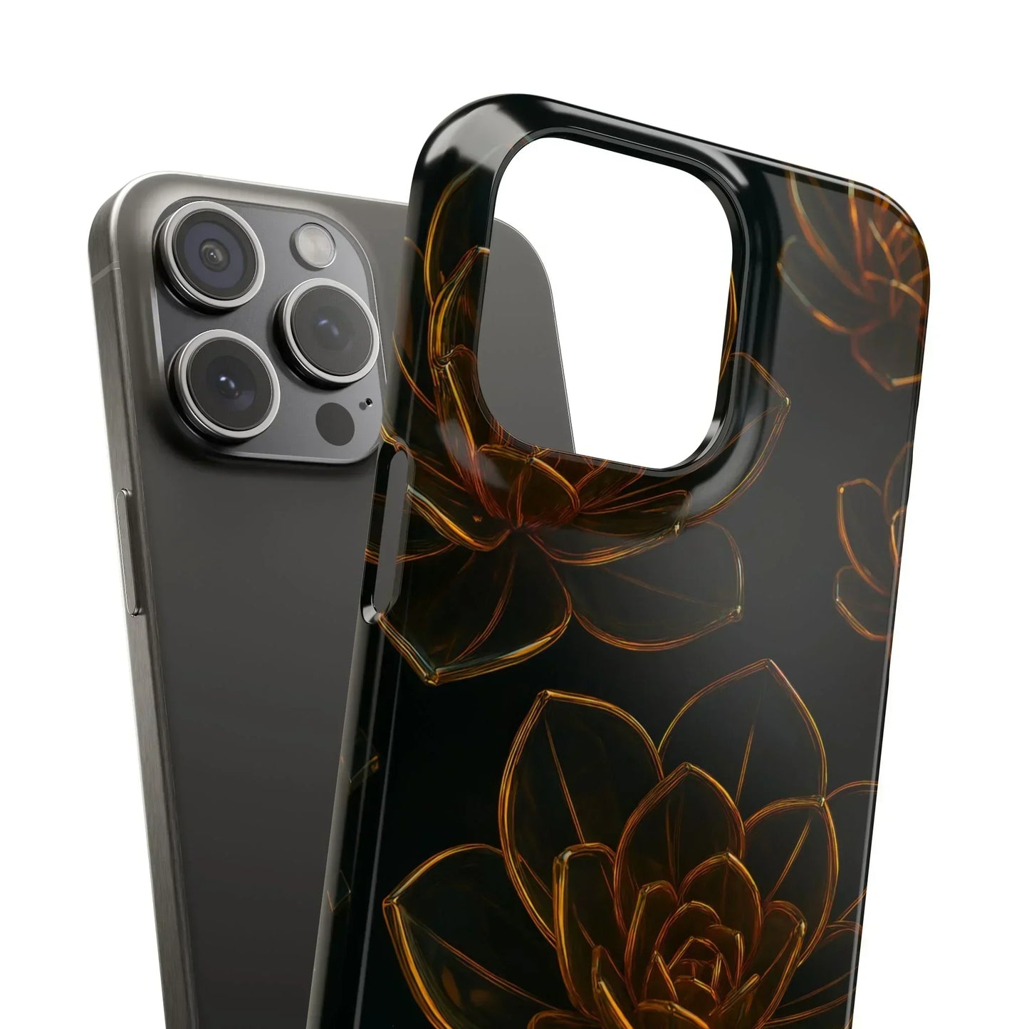 Glass Flower Phone Case for iPhone 7-16 and Galaxy S10-S24 Models
