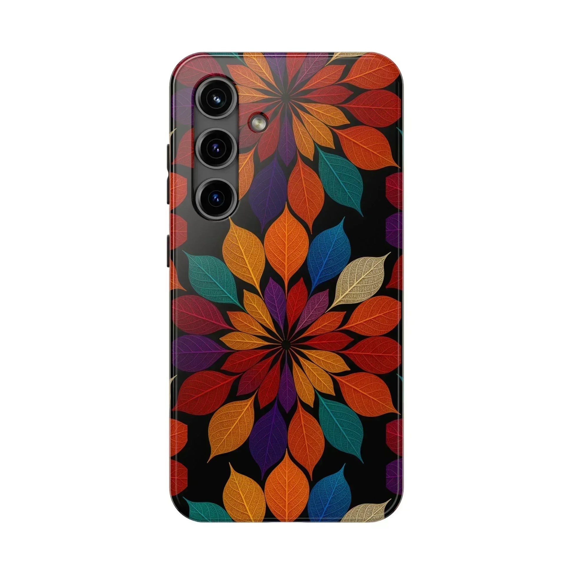 Leaf Mandala Phone Case for iPhone 11-16 and Galaxy S21-S24 - KARARMDESIGN