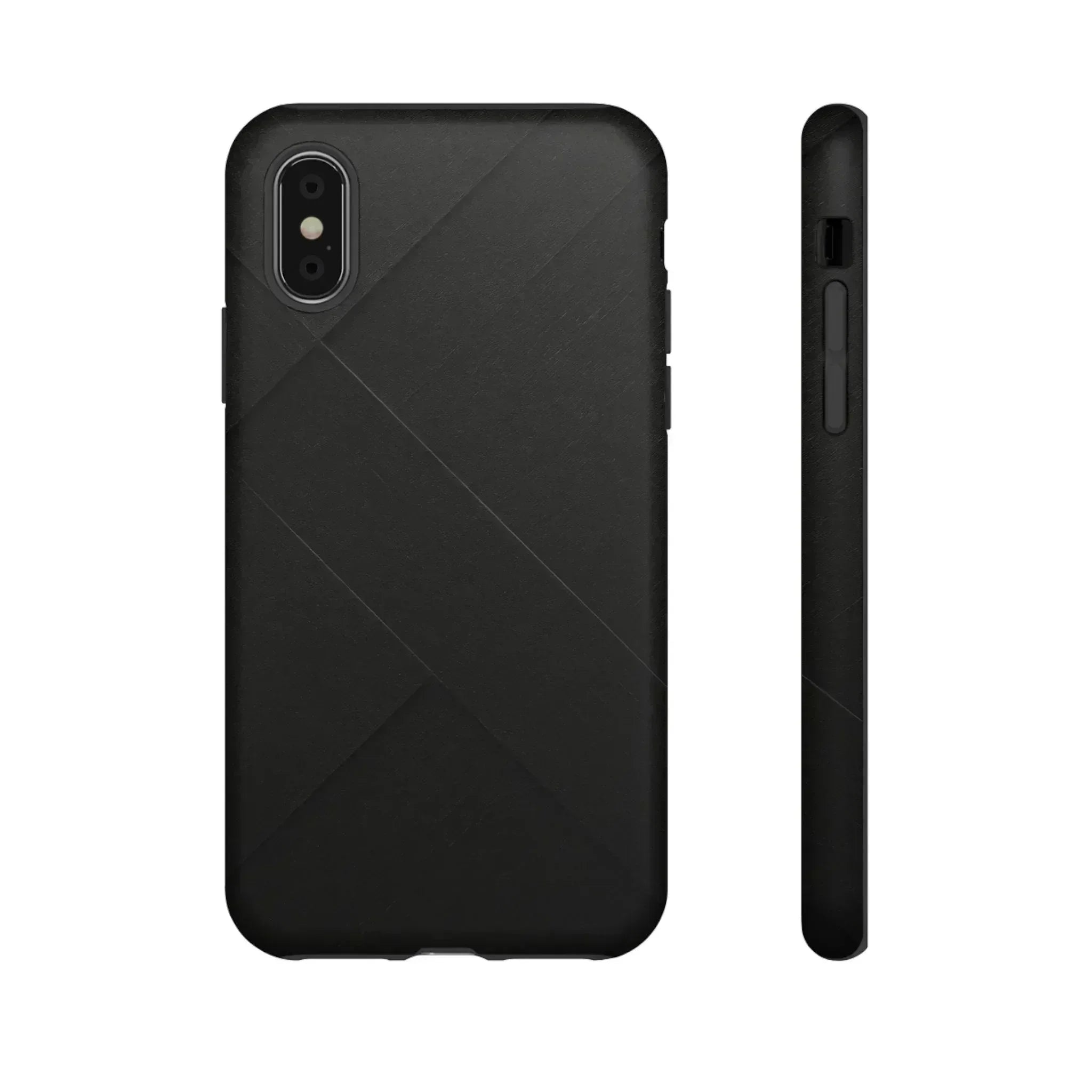 Matte Black Diagonal Line Phone Case for iPhone 8-16 and Galaxy S10-S25 - KARARMDESIGN