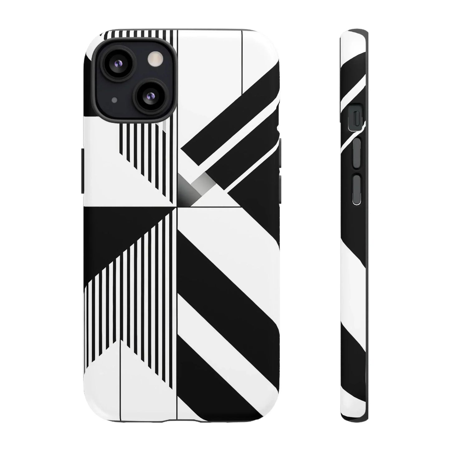Monochrome Tough Phone Case for iPhone 11-16 and Samsung Galaxy S10–S25 Models - KarArmDesign