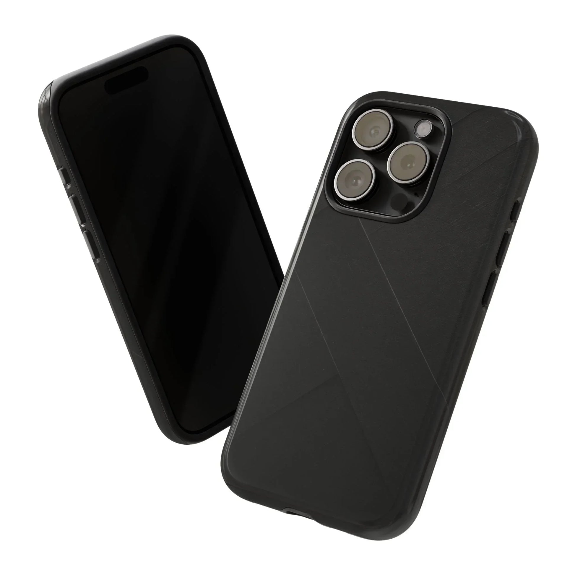 Matte Black Diagonal Line Phone Case for iPhone 8-16 and Galaxy S10-S25 Models - KarArmDesign