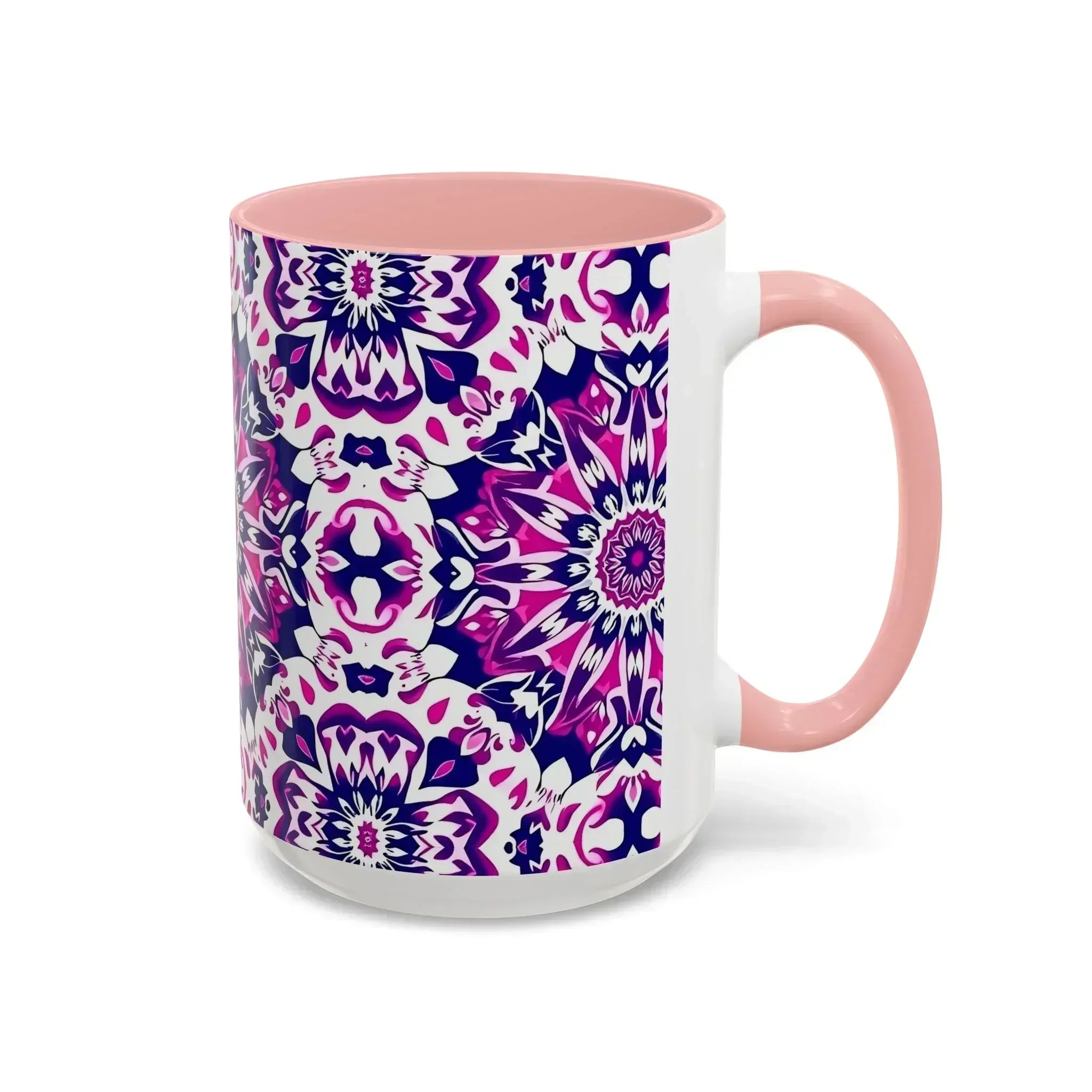 Vibrant Mandala Burst Ceramic Coffee Mug -11 & 15oz - KARARMDESIGN