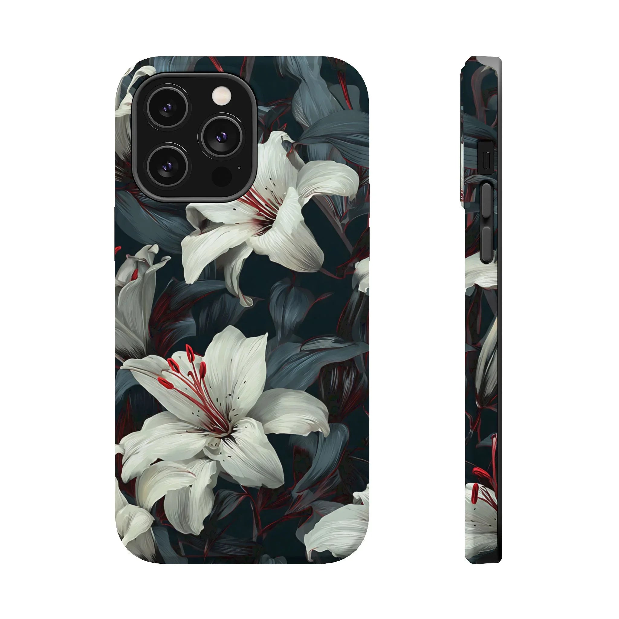 White Lily Floral Phone Case for iPhone 13-17 - KARARMDESIGN