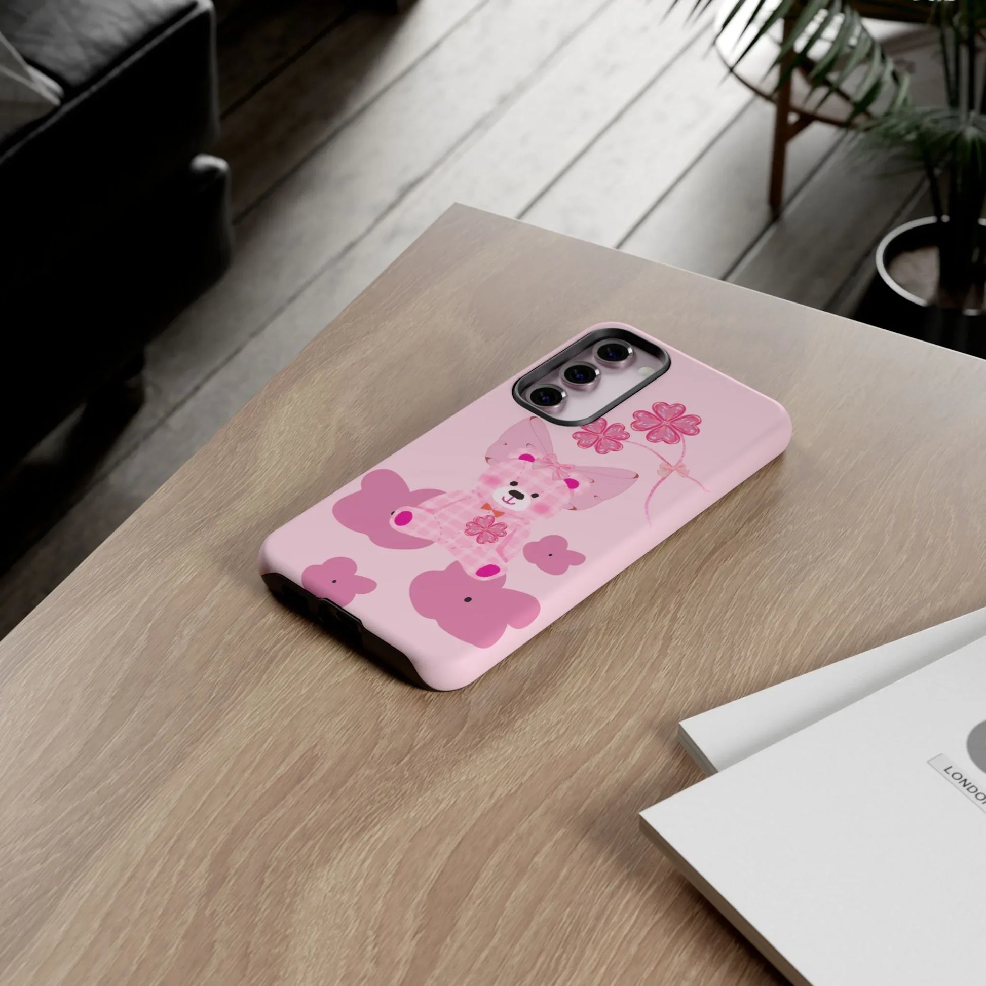 Pink Teddy Bear Phone Cases for iPhone, Pixel and Galaxy - KARARMDESIGN