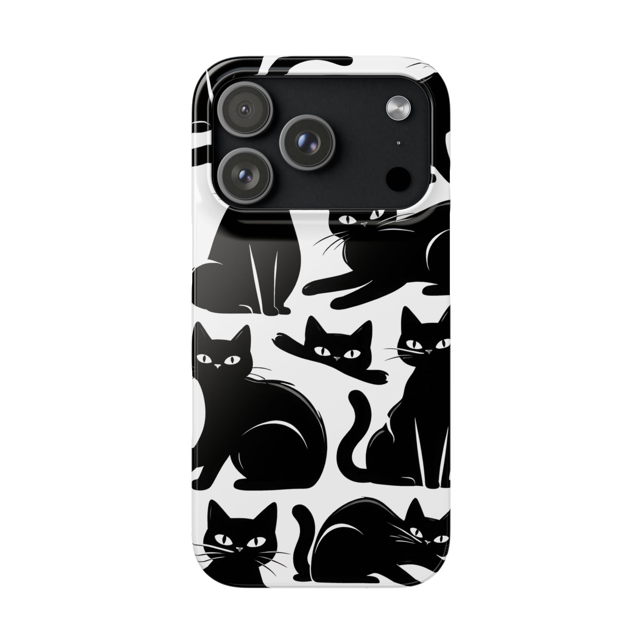Black Cats Phone Case for iPhone 11-17 and Galaxy S20-S26