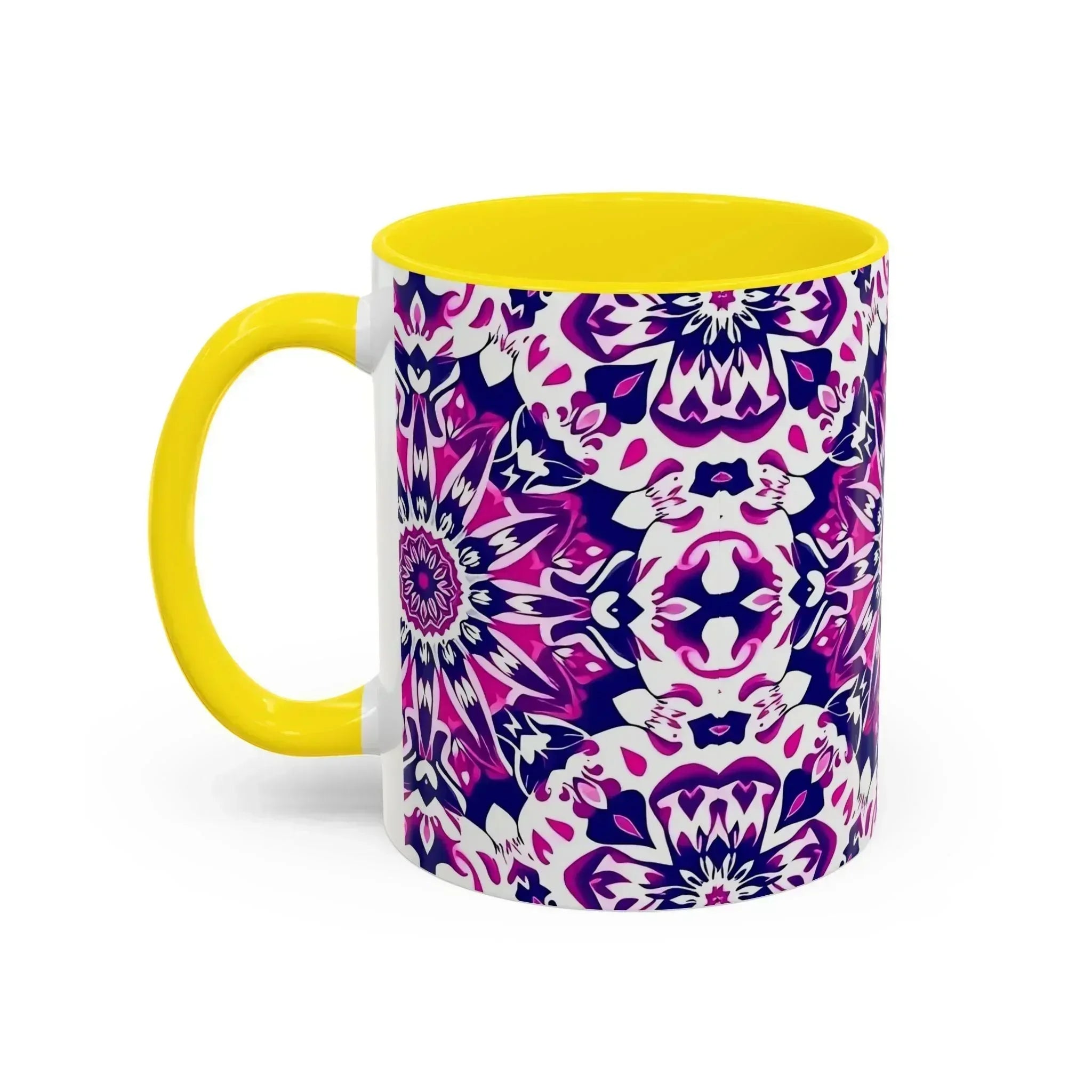 Vibrant Mandala Burst Ceramic Coffee Mug -11 & 15oz - KARARMDESIGN