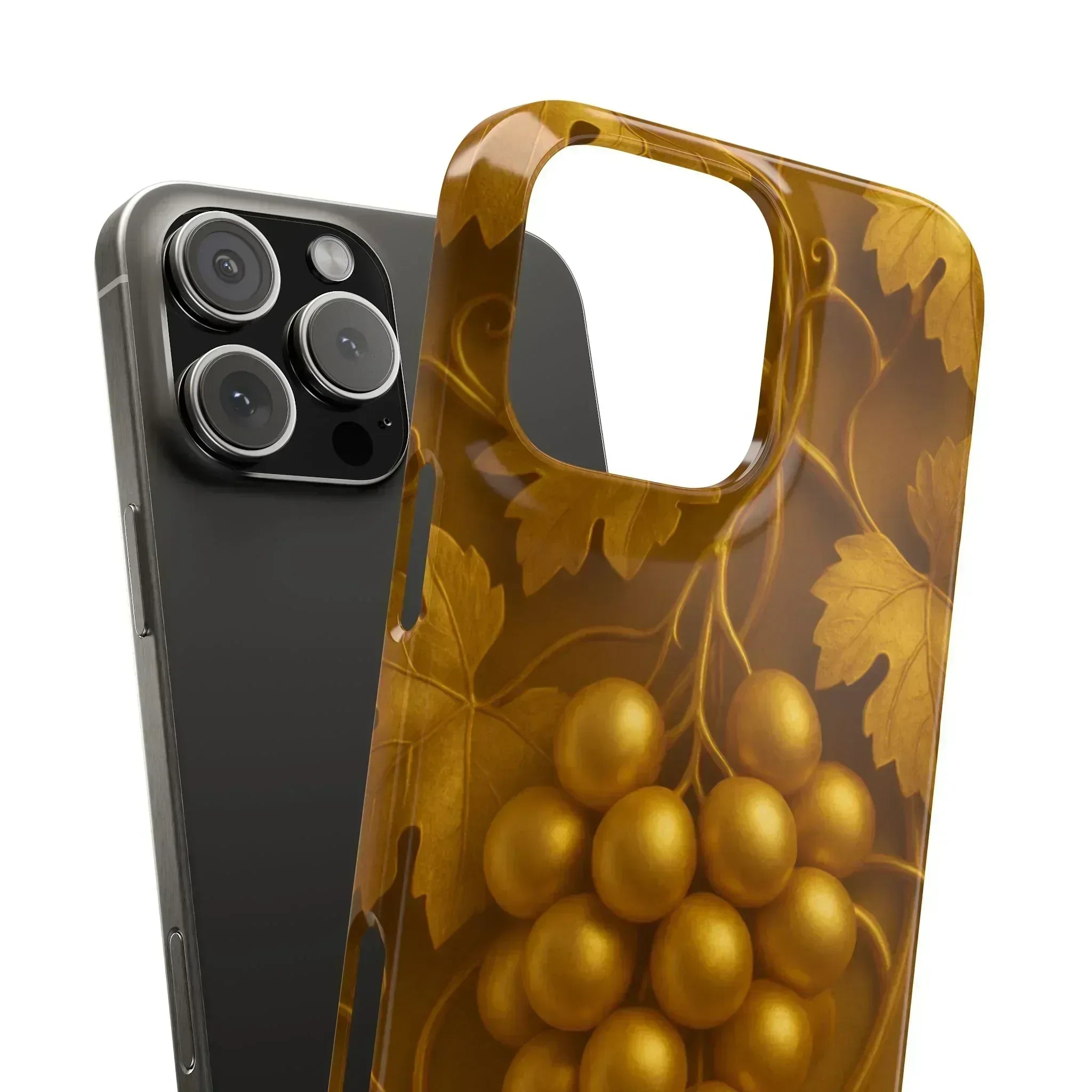Golden Grapes Phone Case for iPhone 8–16 - KARARMDESIGN
