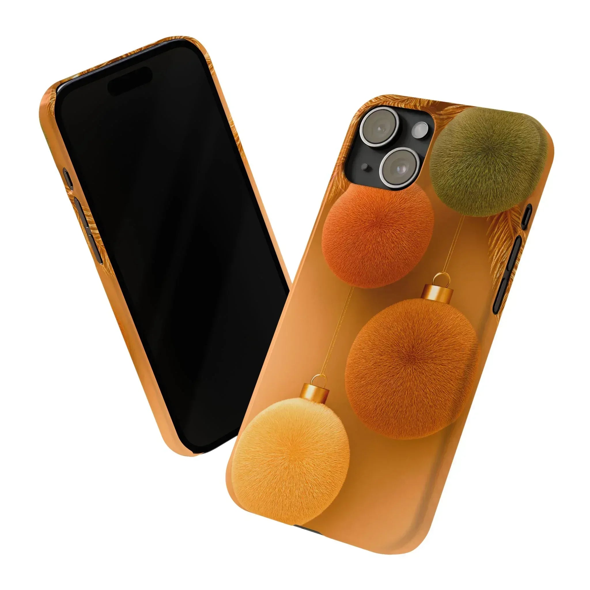 Golden Fuzz Ornaments Phone Case for iPhone 11-17 - KARARMDESIGN