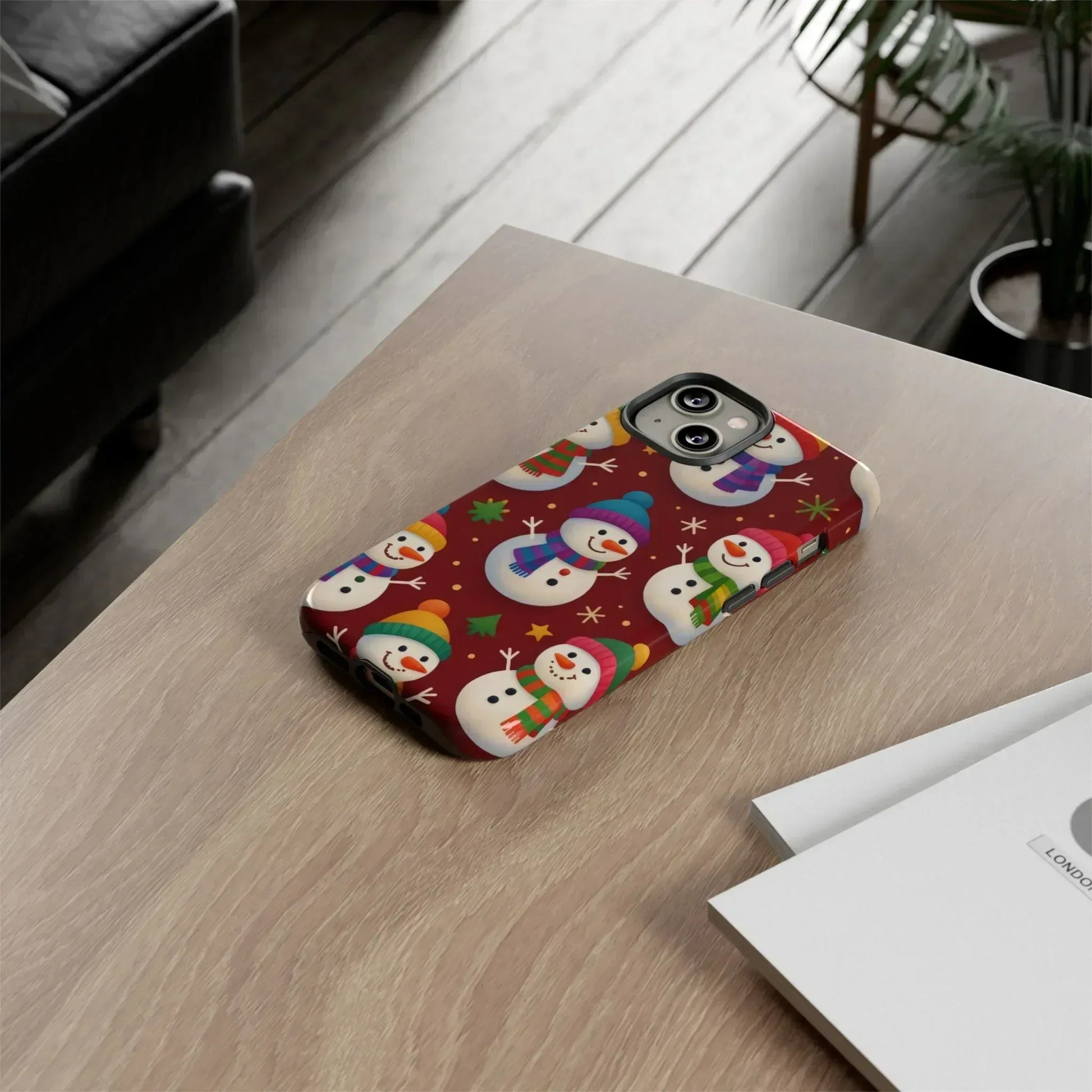Festive Snowmen Parade Phone Case for iPhone 11–17 and Galaxy S10–S25 - KARARMDESIGN
