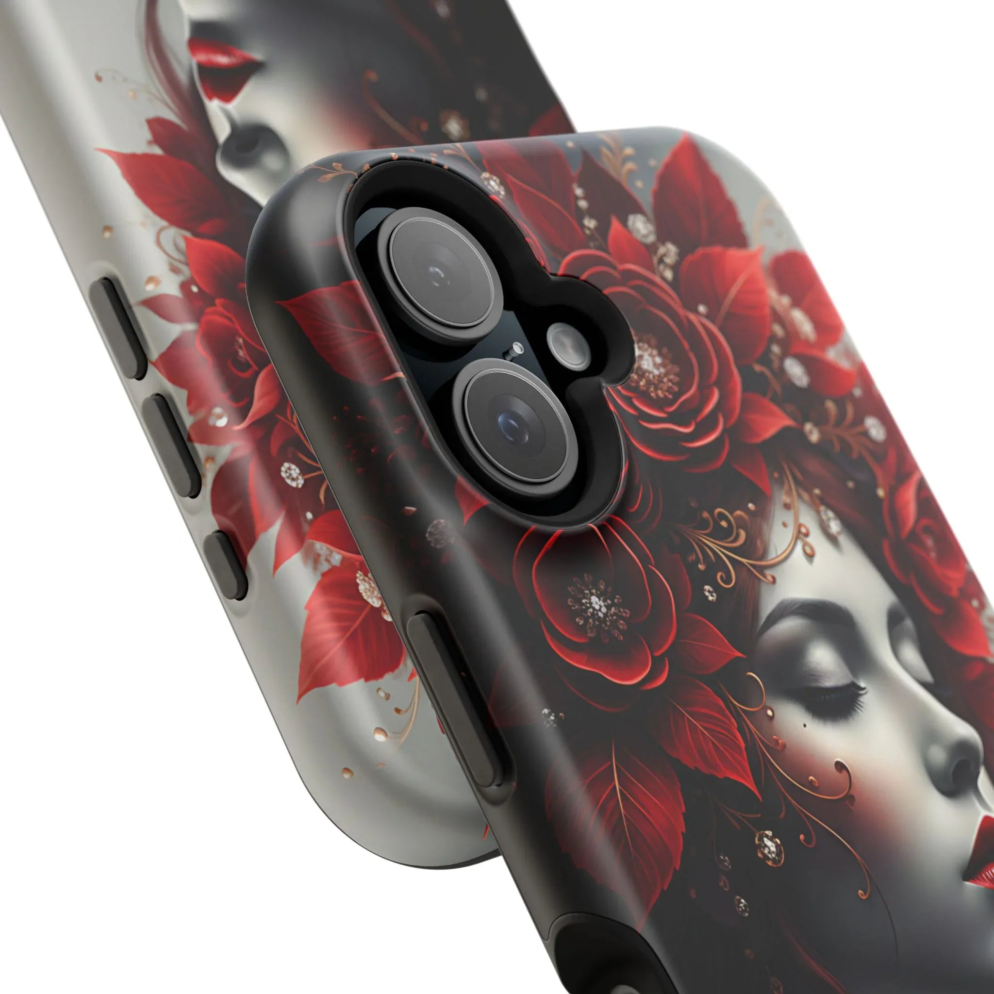 Scarlet Bloom Portrait Phone Case for iPhone 13-17 - KARARMDESIGN