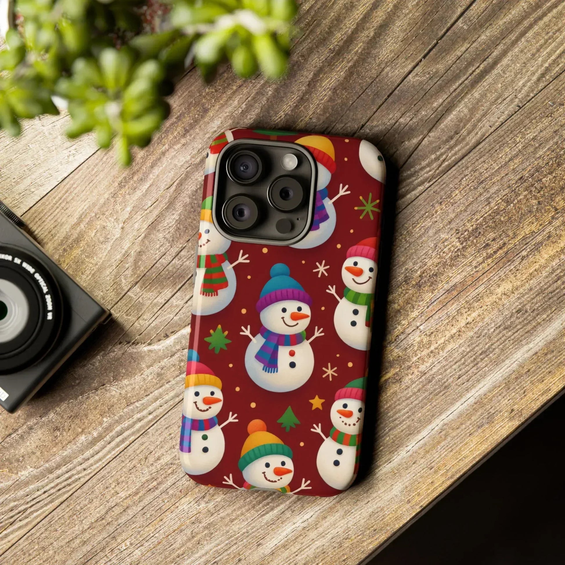 Festive Snowmen Parade Phone Case for iPhone 11–17 and Galaxy S10–S25 - KARARMDESIGN