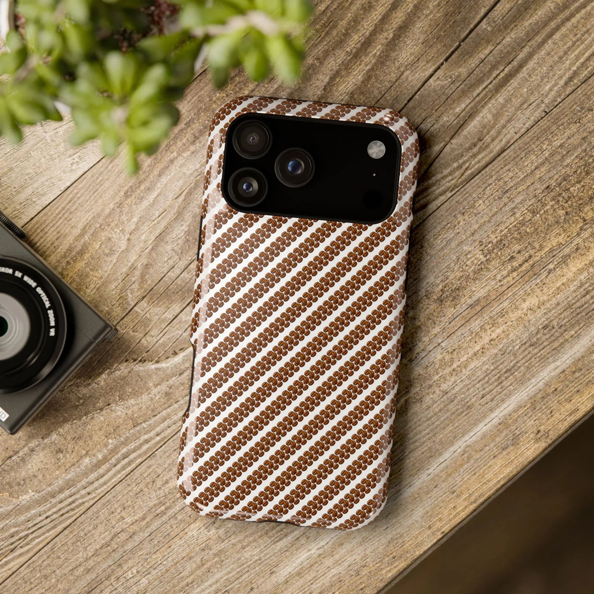 Stylish Coffee Pattern Phone Case for iPhone 11–17 and Galaxy S21–S22 - KARARMDESIGN
