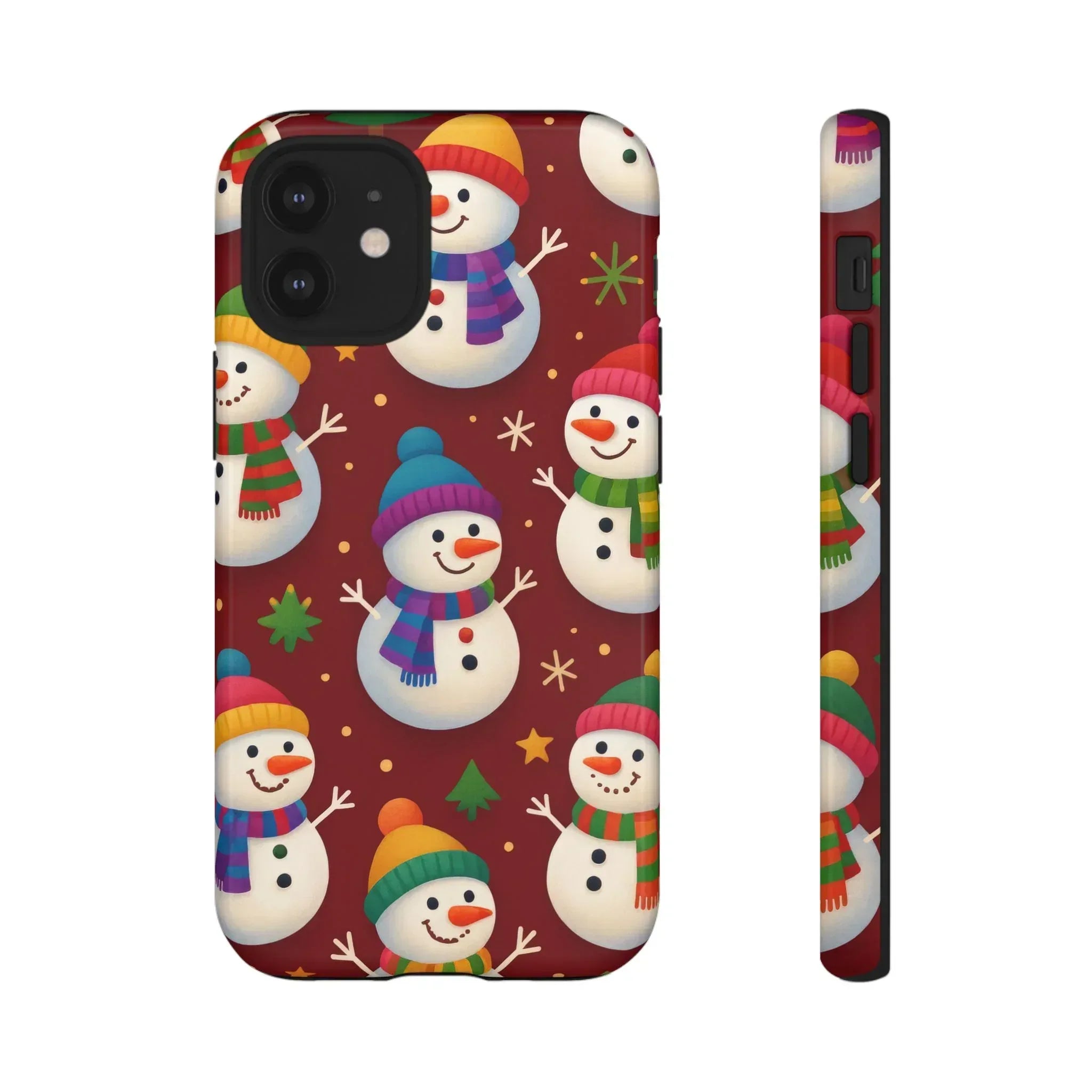 Festive Snowmen Parade Phone Case for iPhone 11–17 and Galaxy S10–S25 - KARARMDESIGN