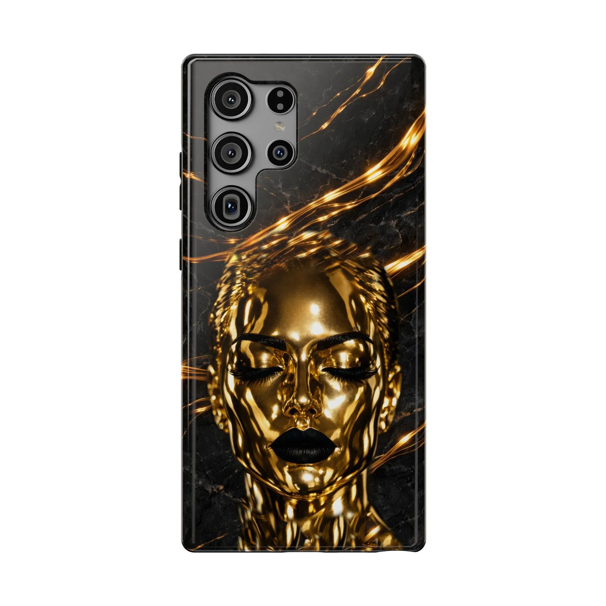 Luxury Gold Portrait Phone Case for iPhone 11-17 and Galaxy S21-S25 - KARARMDESIGN