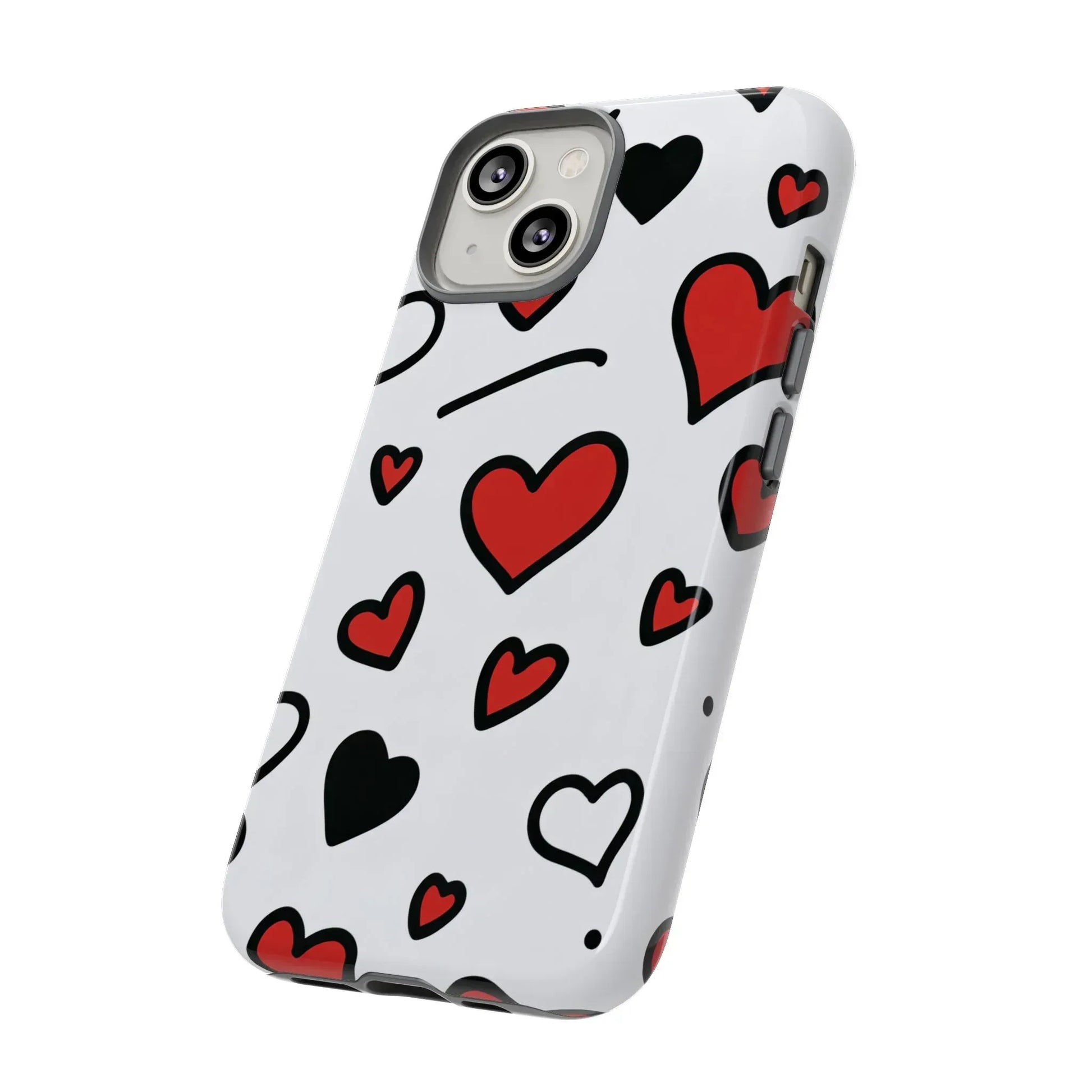 Scattered Hearts Phone Case for iPhone 11-17 and Galaxy S10-S25 - KARARMDESIGN