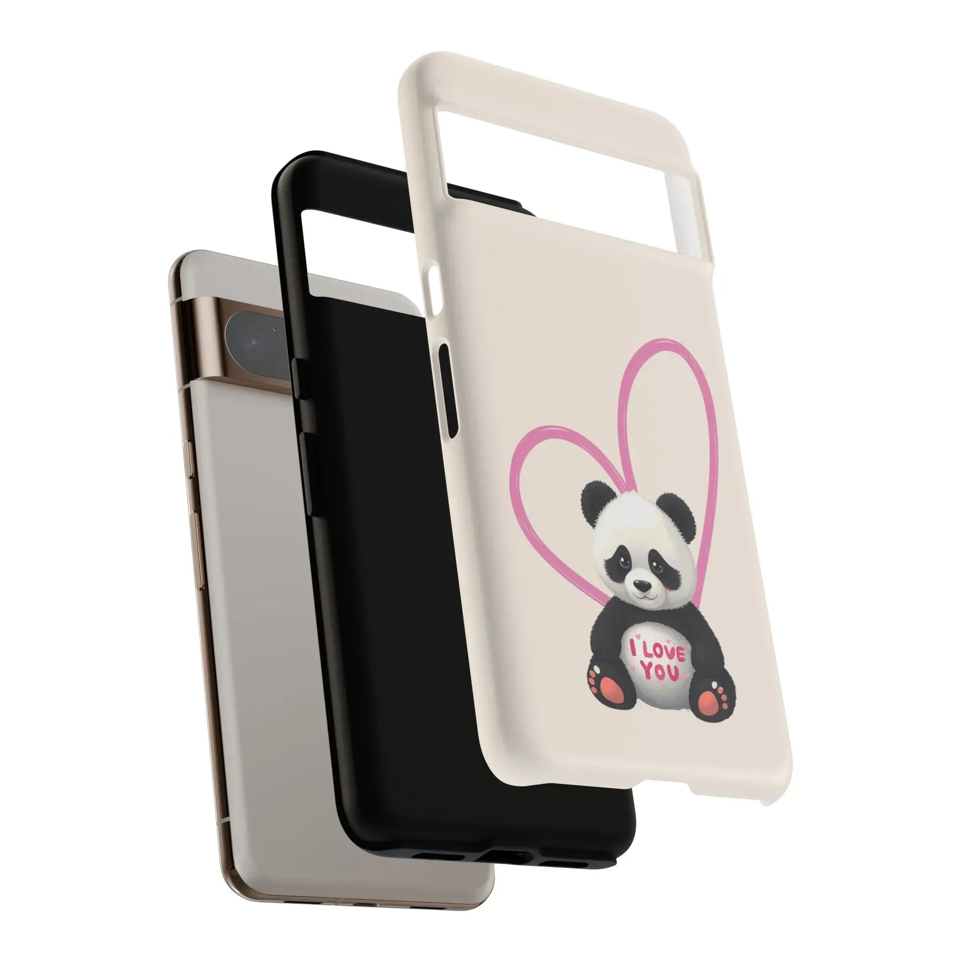 Cute Panda Heart Love Phone Case for Google Pixel up to 9 - KARARMDESIGN