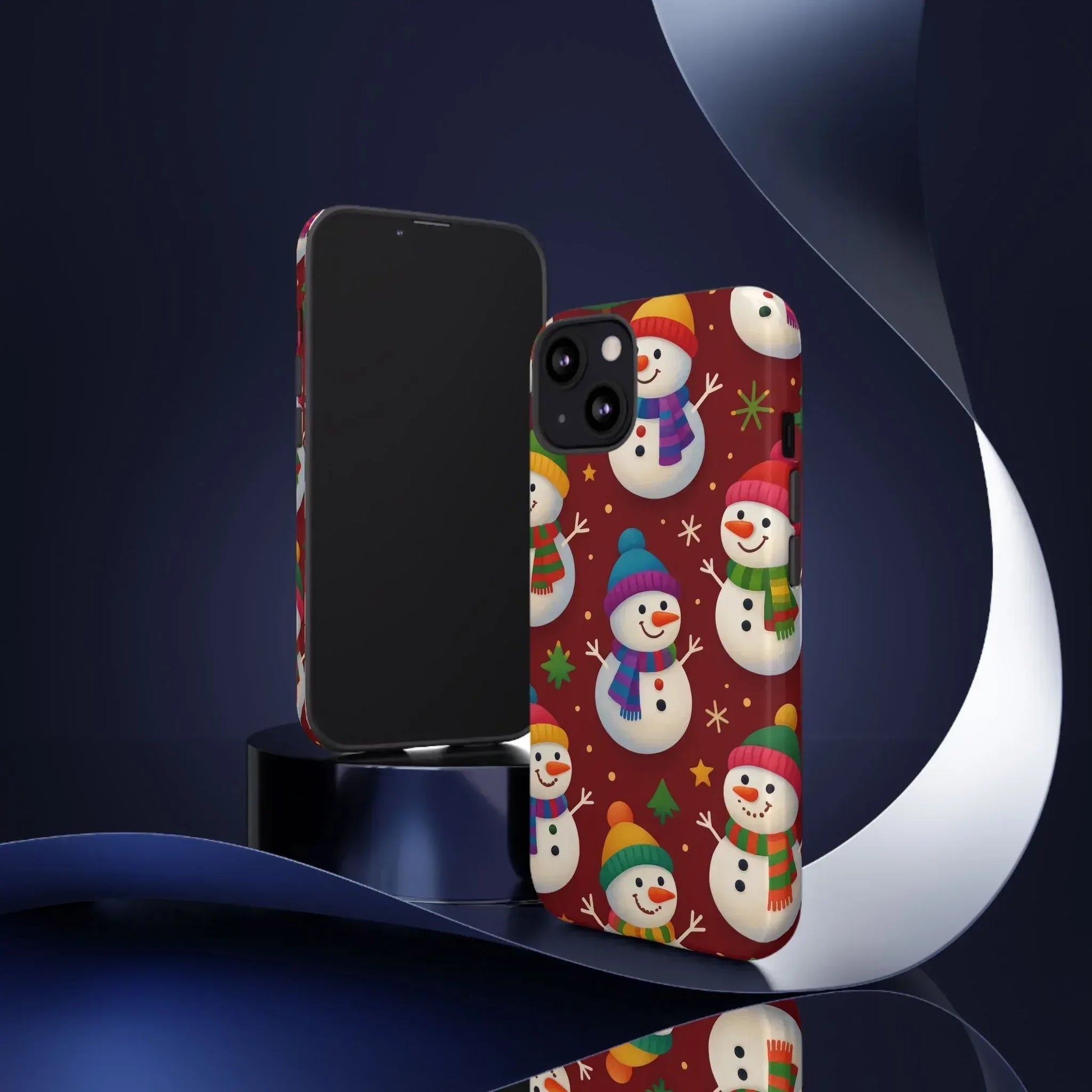 Festive Snowmen Parade Phone Case for iPhone 11–17 and Galaxy S10–S25 - KARARMDESIGN