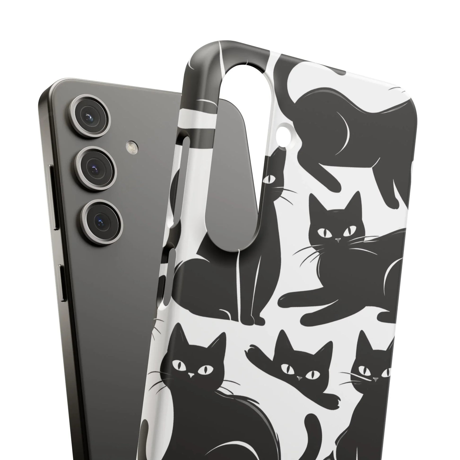 Black Cats Phone Case for iPhone 11-17 and Galaxy S20-S25 - KARARMDESIGN