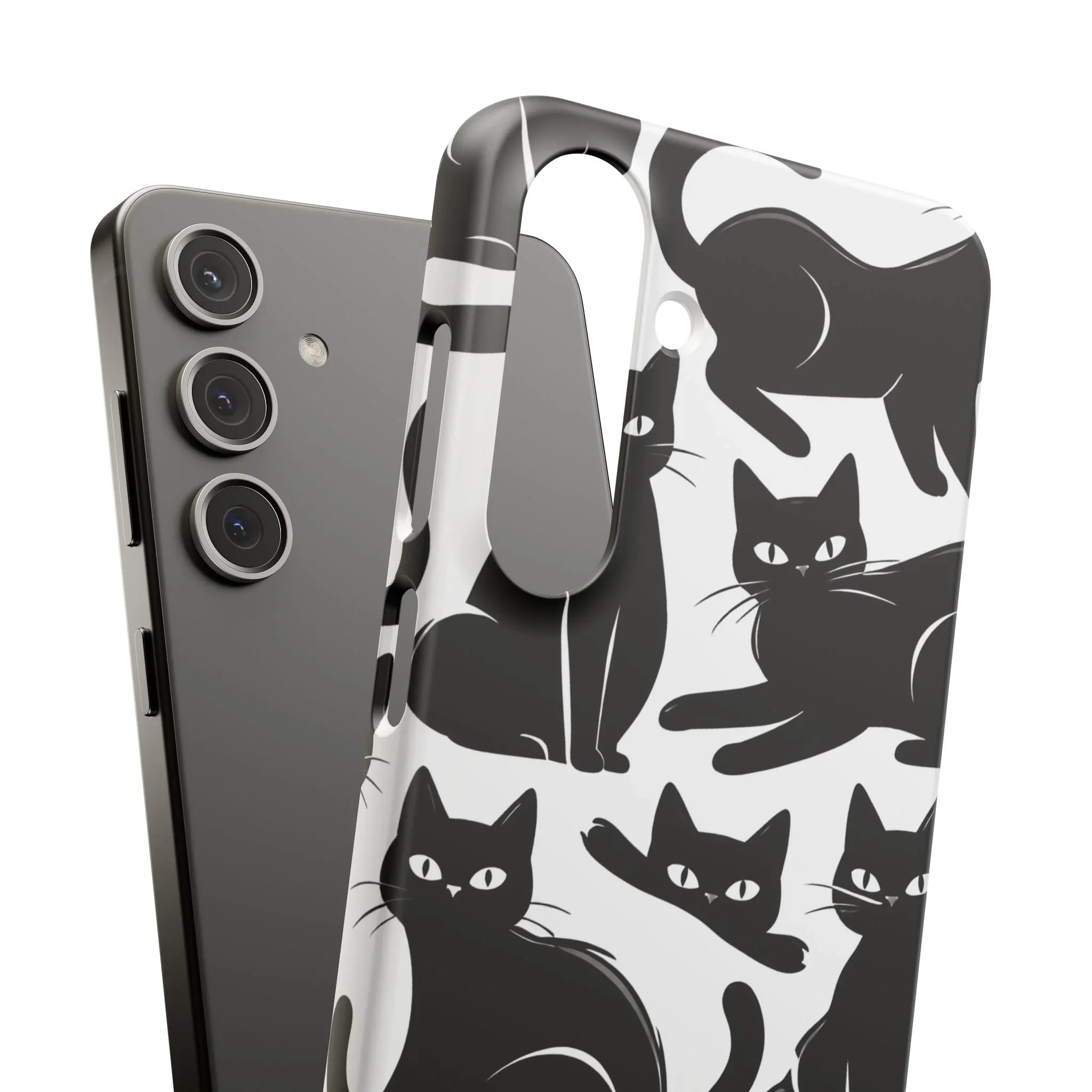 Black Cats Phone Case for iPhone 11-17 and Galaxy S20-S25 - KARARMDESIGN