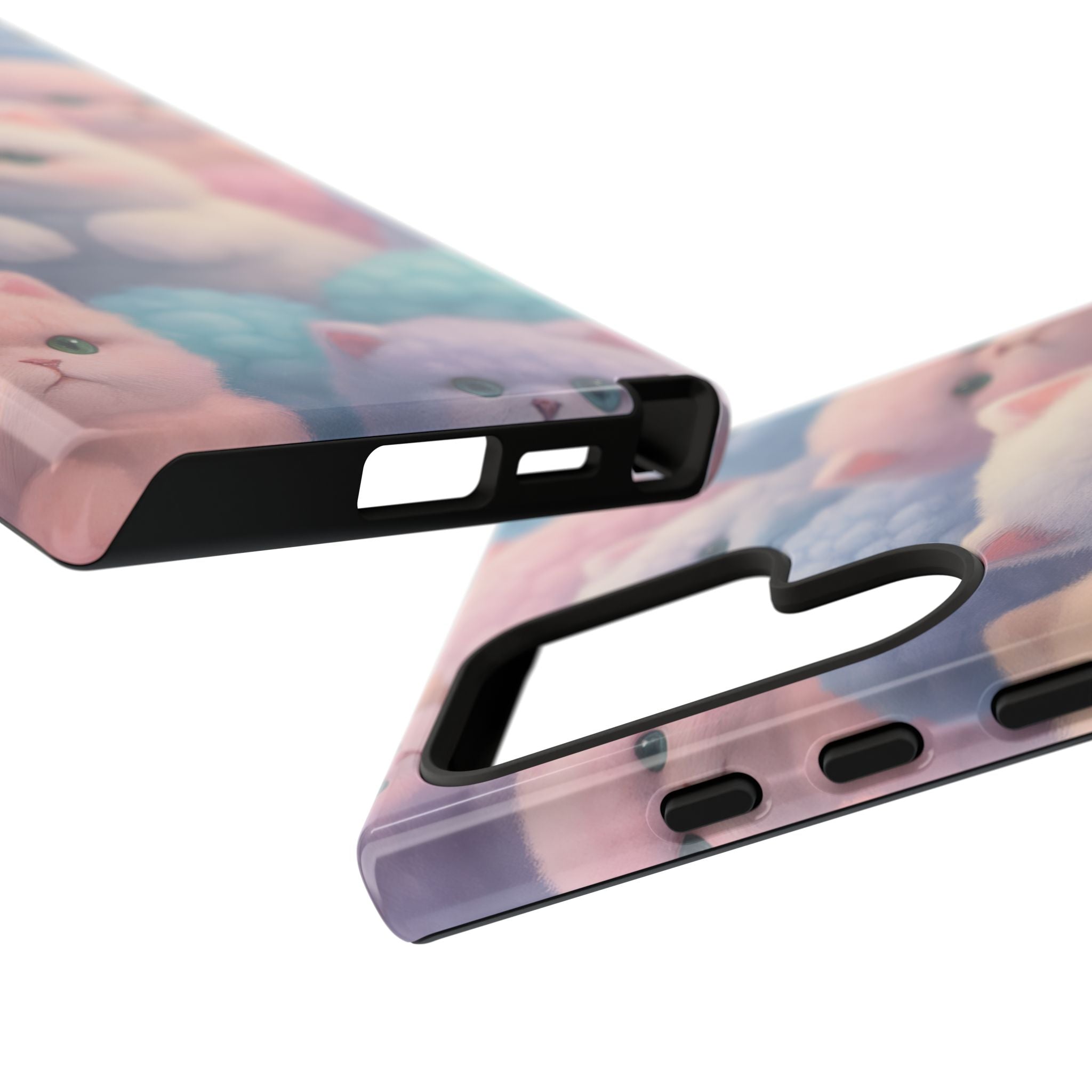 Pastel Kitten Phone Case for iPhone 8-17 and Samsung Galaxy S10-S25 Models - KARARMDESIGN