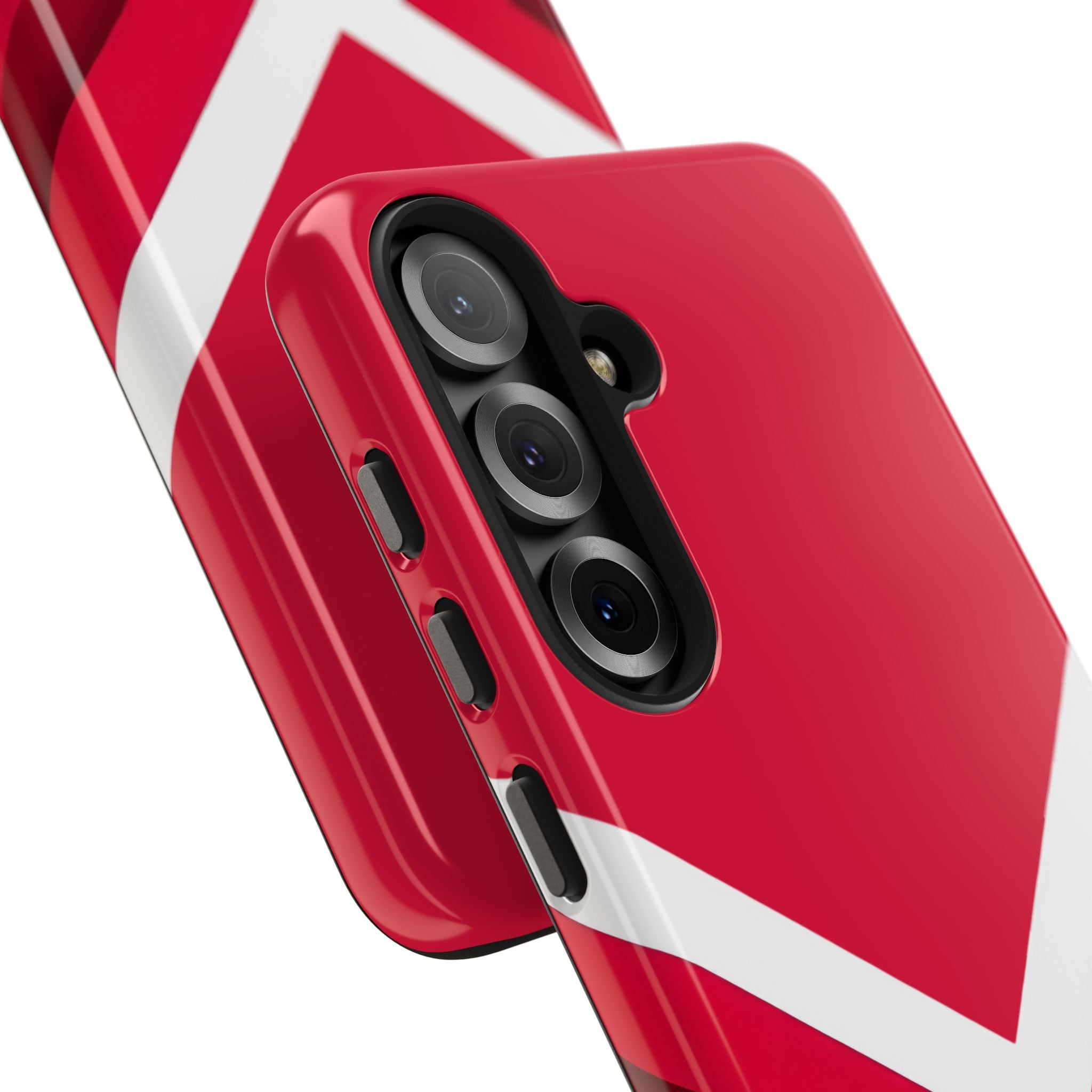 Red Chevron Armor Phone Case for iPhone 11–16 & Galaxy S21–S24