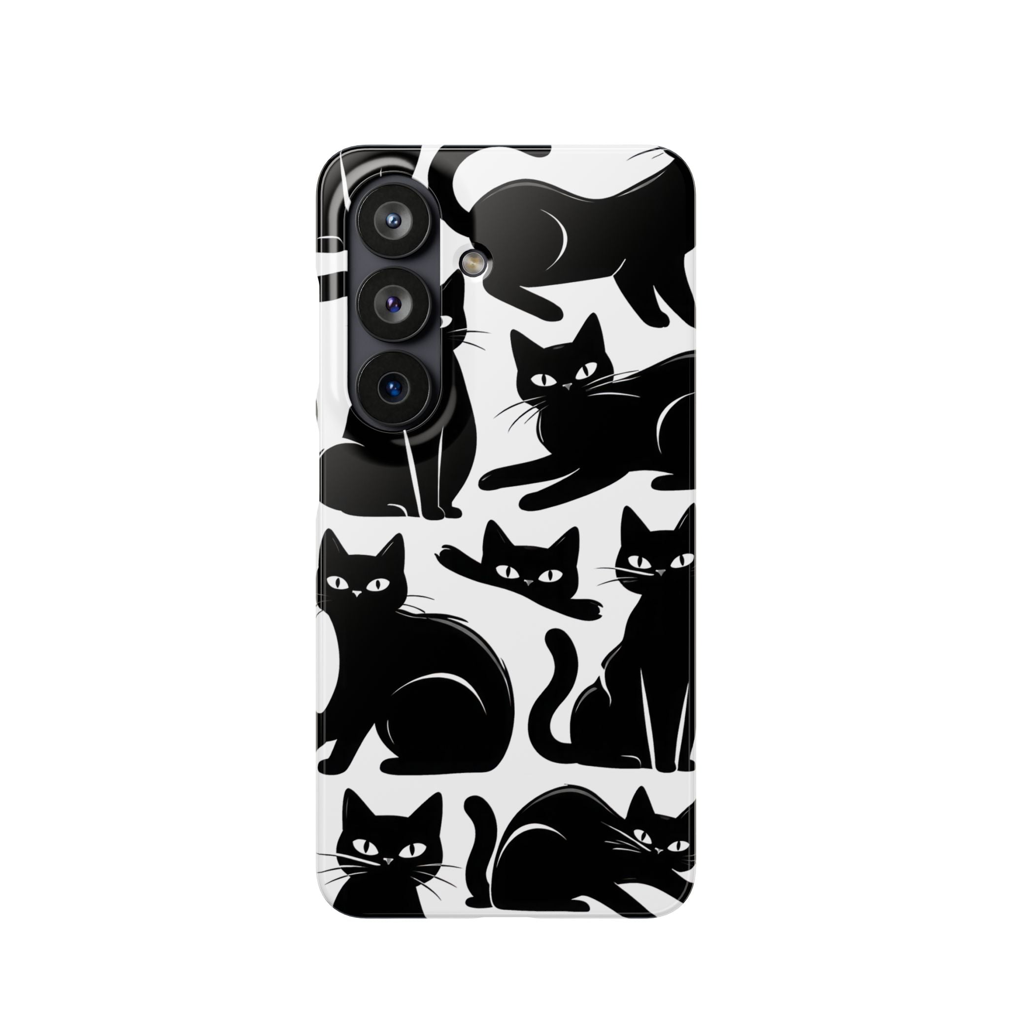 Black Cats Phone Case for iPhone 11-17 and Galaxy S20-S26