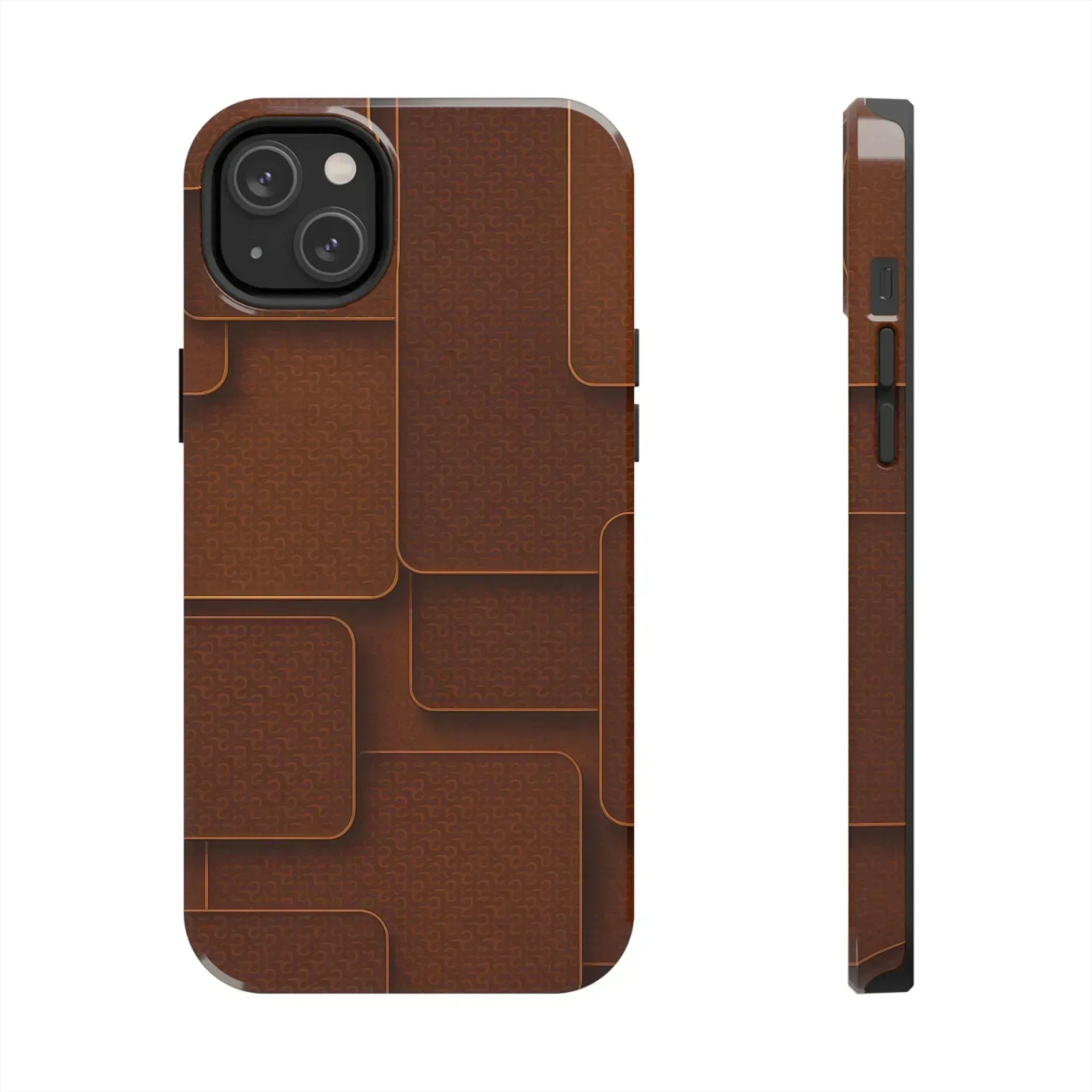Textured Brown Phone Case for iPhone 7-16 and Samsung Galaxy S21-S24 - KARARMDESIGN