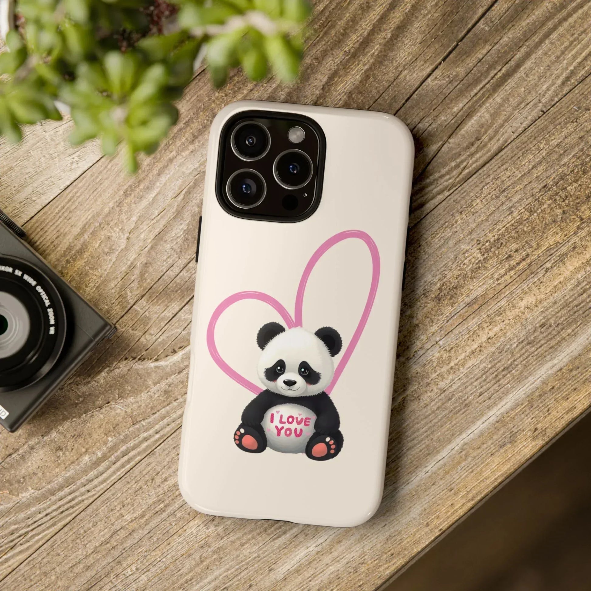 Cute Panda Heart Love Phone Case for iPhone 8-16 - KARARMDESIGN