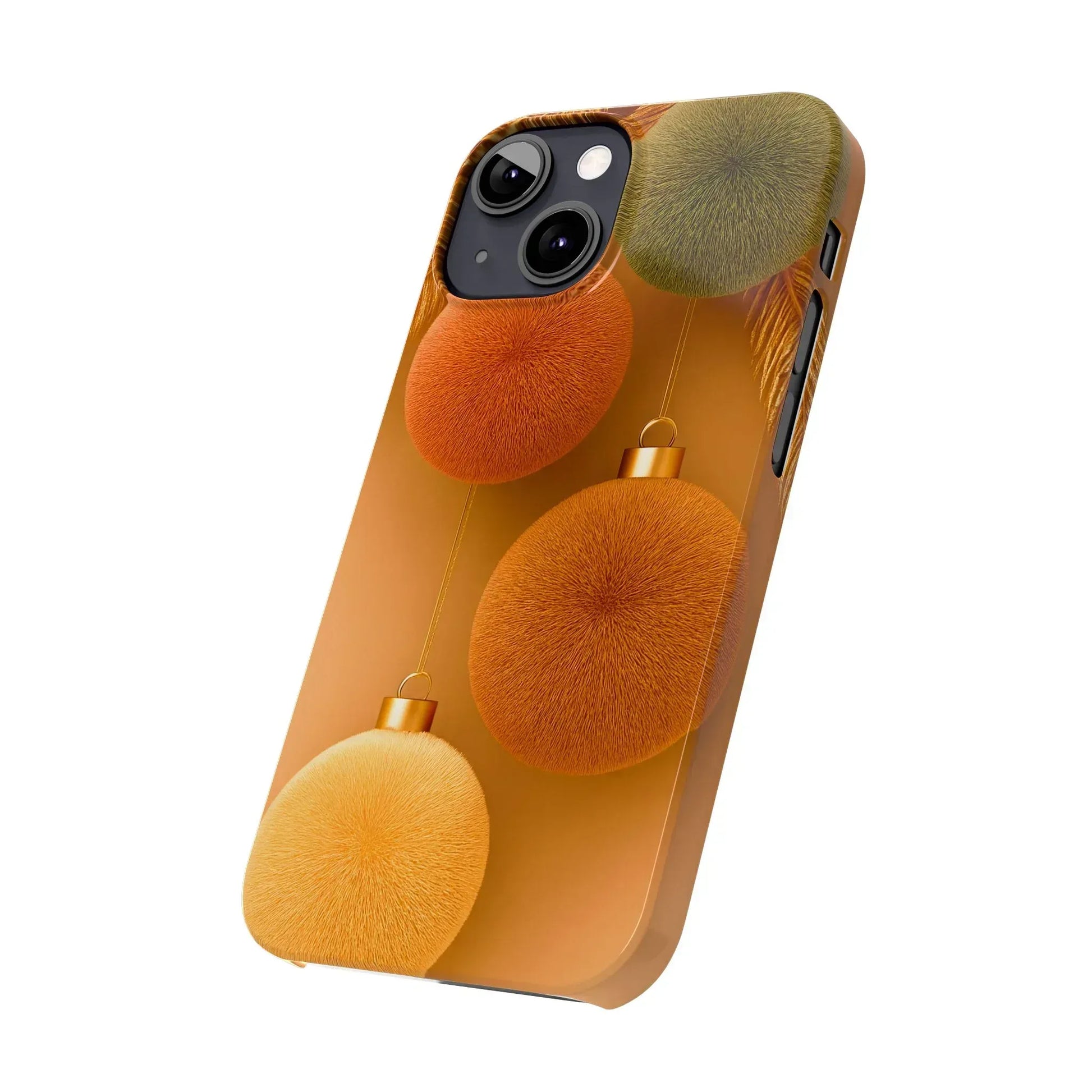 Golden Fuzz Ornaments Phone Case for iPhone 11-17 - KARARMDESIGN