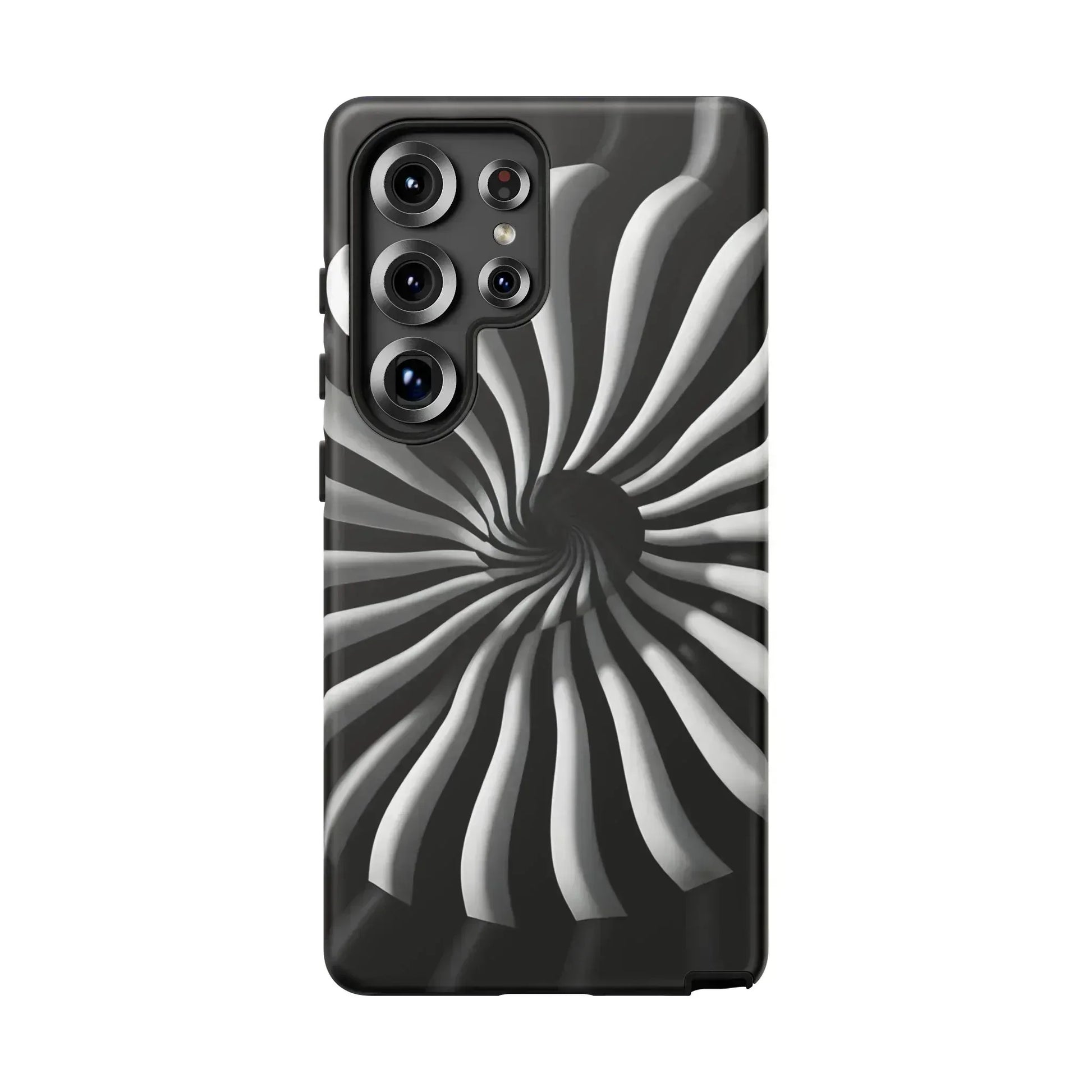 Hypnotic Black and White Spiral Phone Case for iPhone & Galaxy - KARARMDESIGN