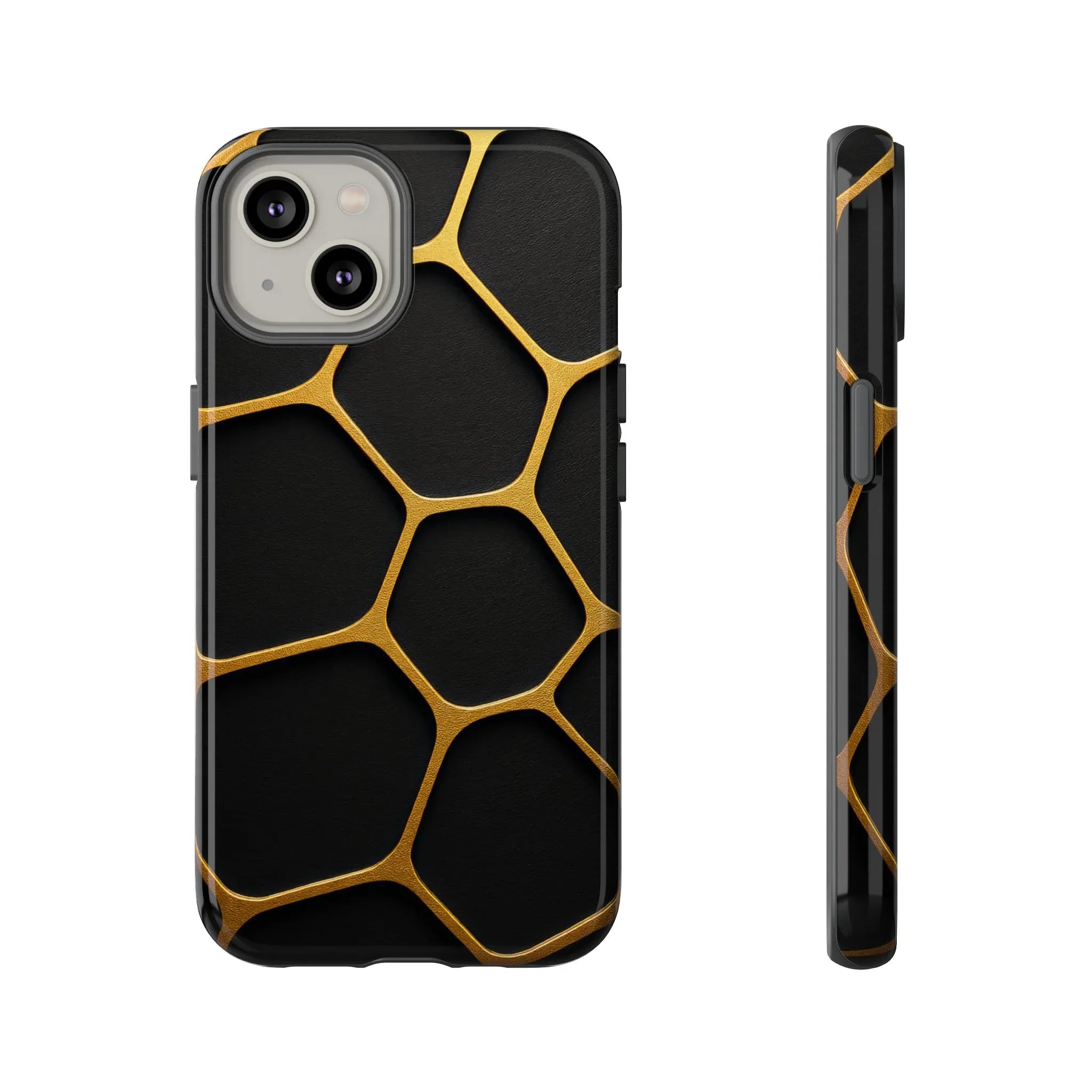 Golden Cellscape Phone Case for iPhone 8-17 and Galaxy S20-S25 - KARARMDESIGN