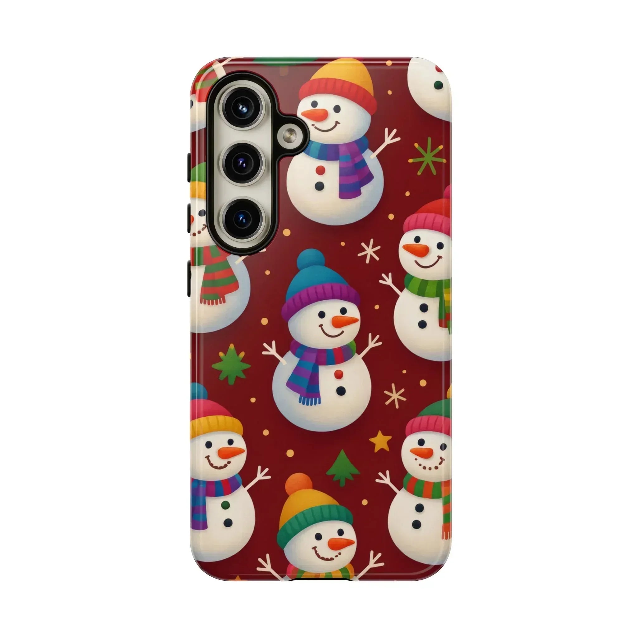 Festive Snowmen Parade Phone Case for iPhone 11–17 and Galaxy S10–S25 - KARARMDESIGN