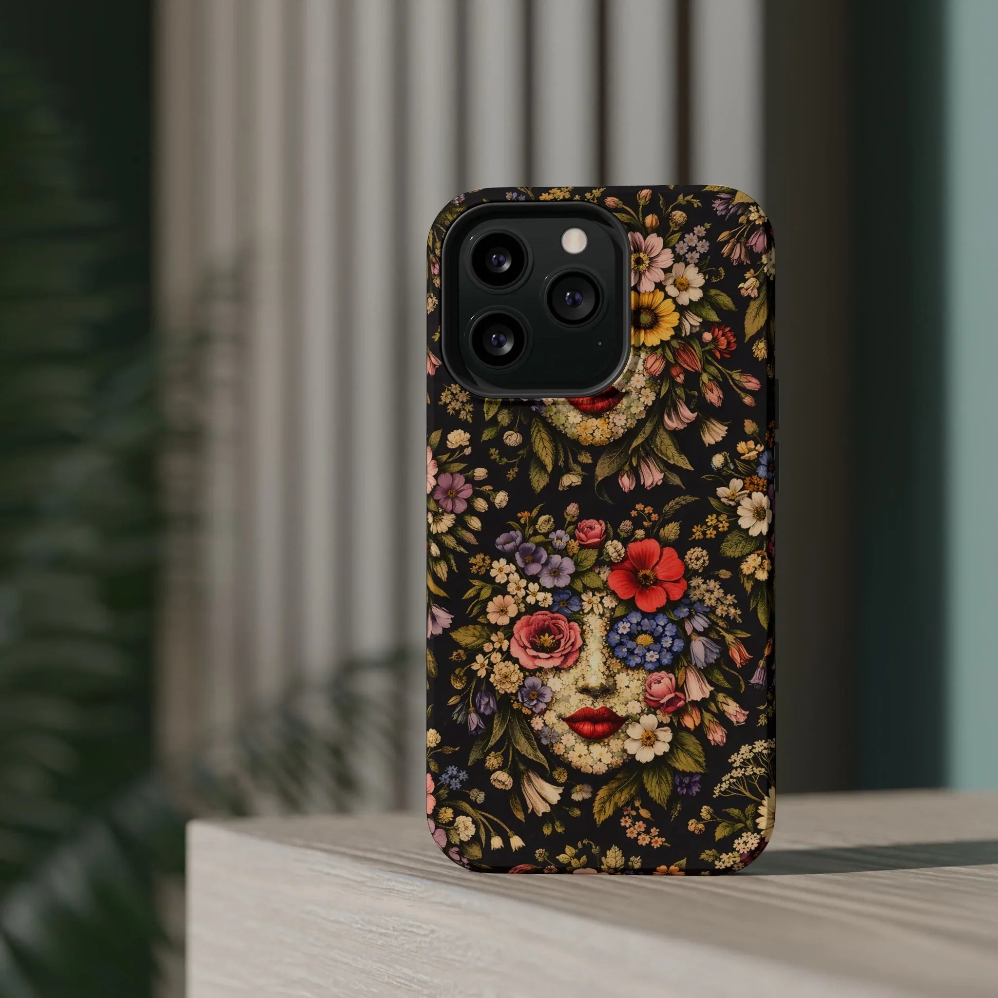 Vintage Flower Face Phone Case for iPhone 13-17 - KARARMDESIGN