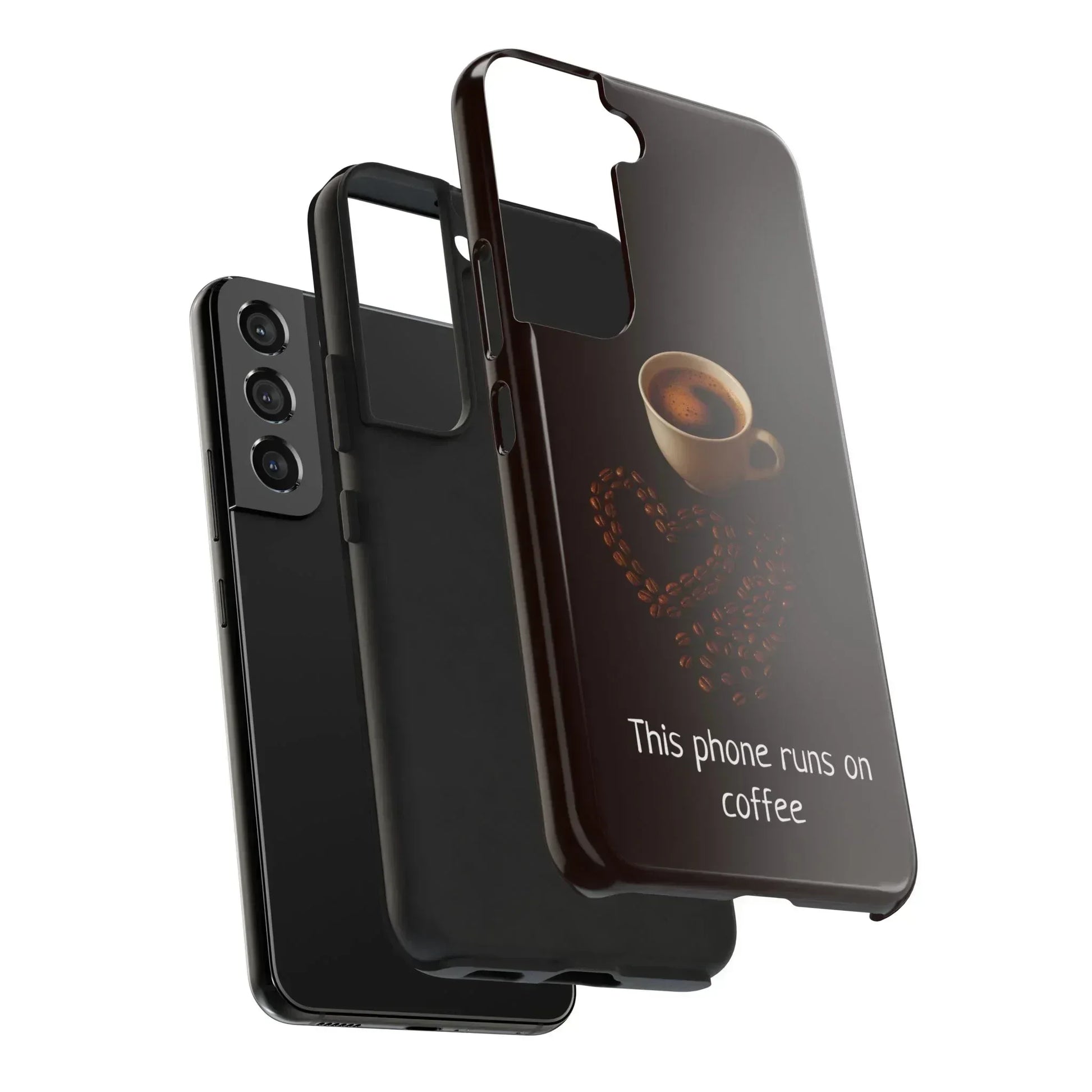 This Phone Runs On Coffee Quote Phone Case for iPhone and Galaxy - KARARMDESIGN