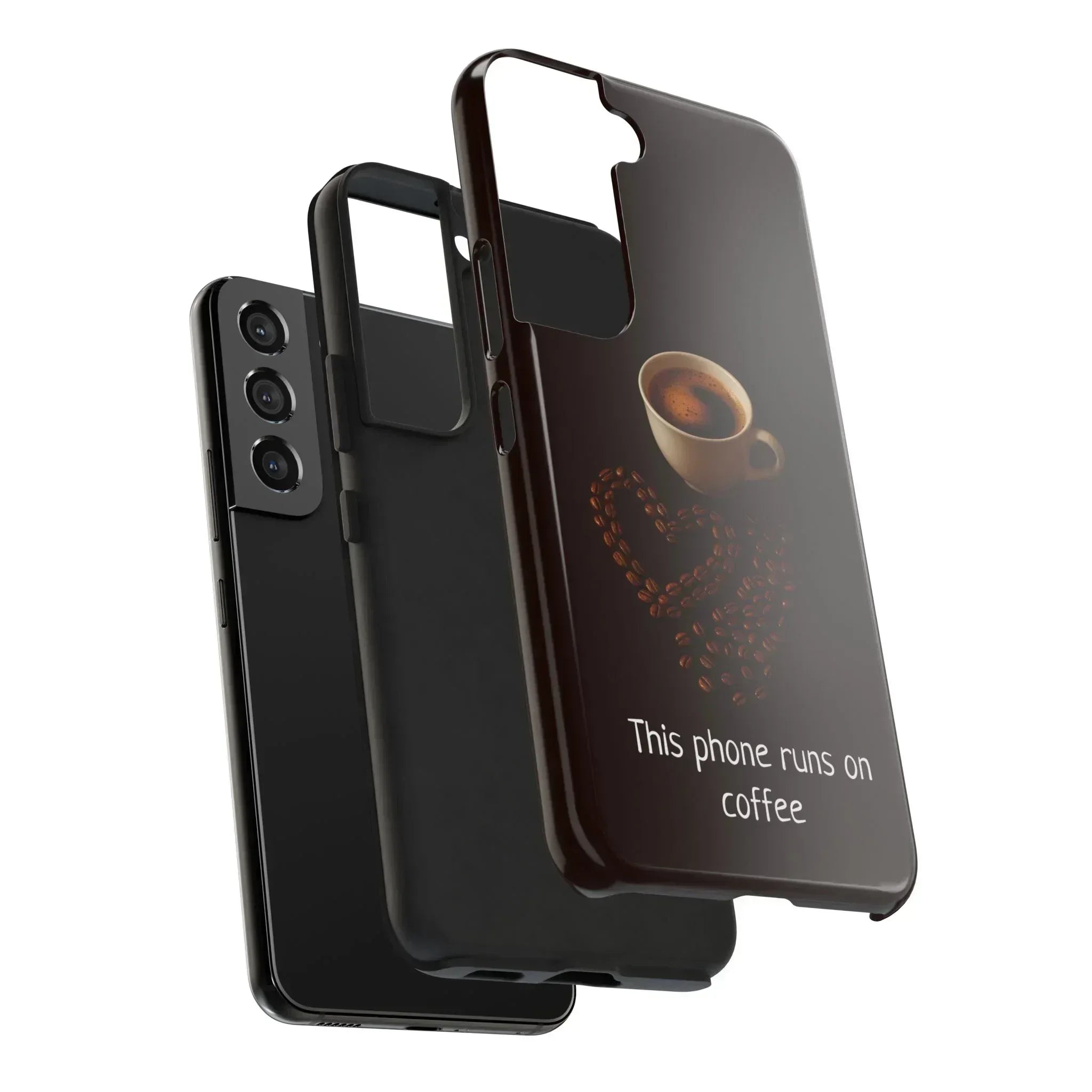 This Phone Runs On Coffee Quote Phone Case for iPhone and Galaxy - KARARMDESIGN