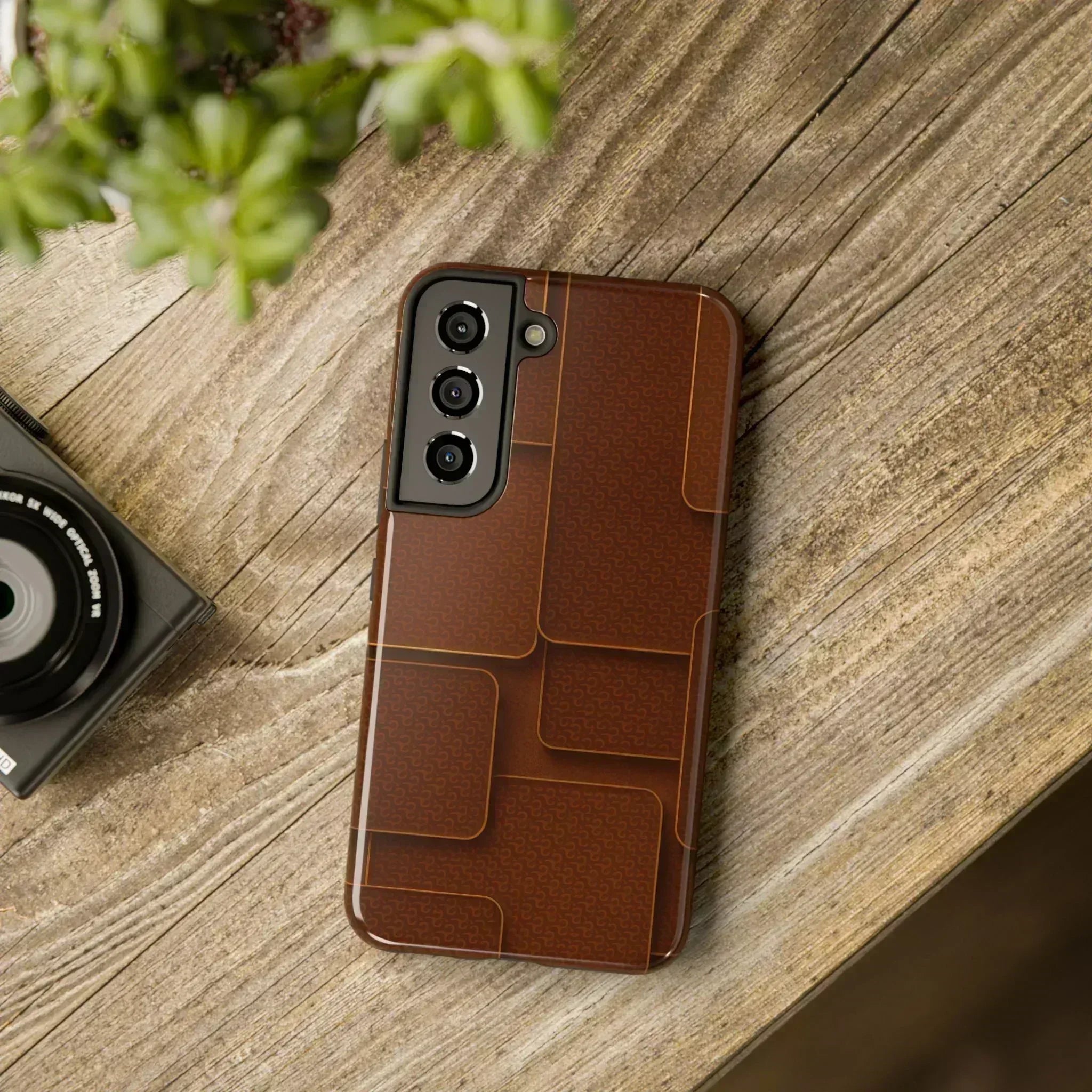 Textured Brown Phone Case for iPhone 7-16 and Samsung Galaxy S21-S24 - KARARMDESIGN