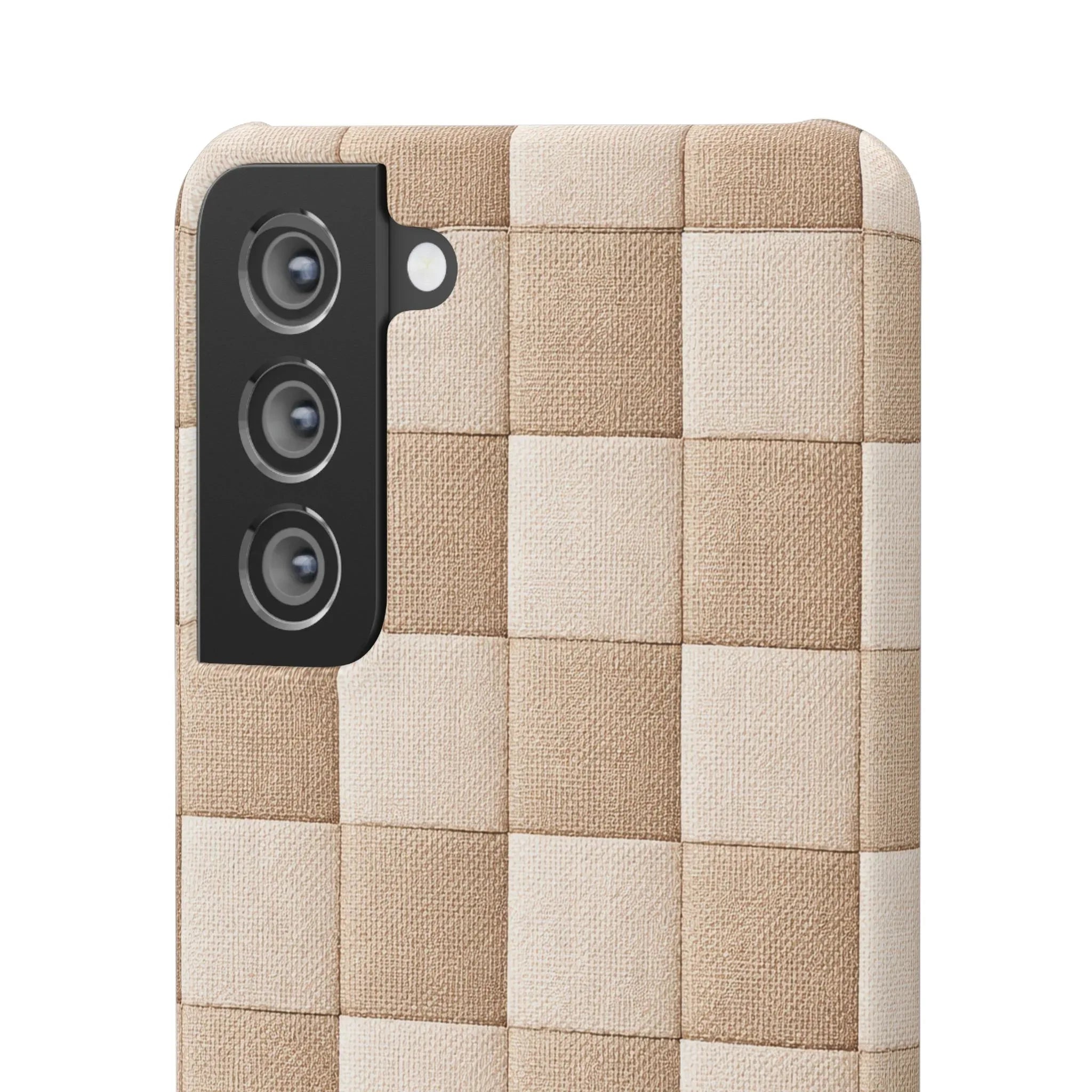Beige Woven Phone Case for iPhone 11-17 and Galaxy S20-S25 - KARARMDESIGN
