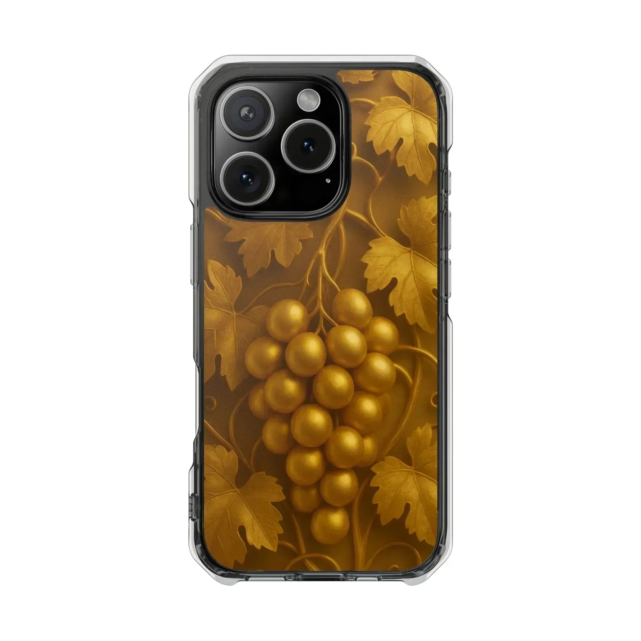 Golden Grapes Phone Case for iPhone 14–16 - KARARMDESIGN
