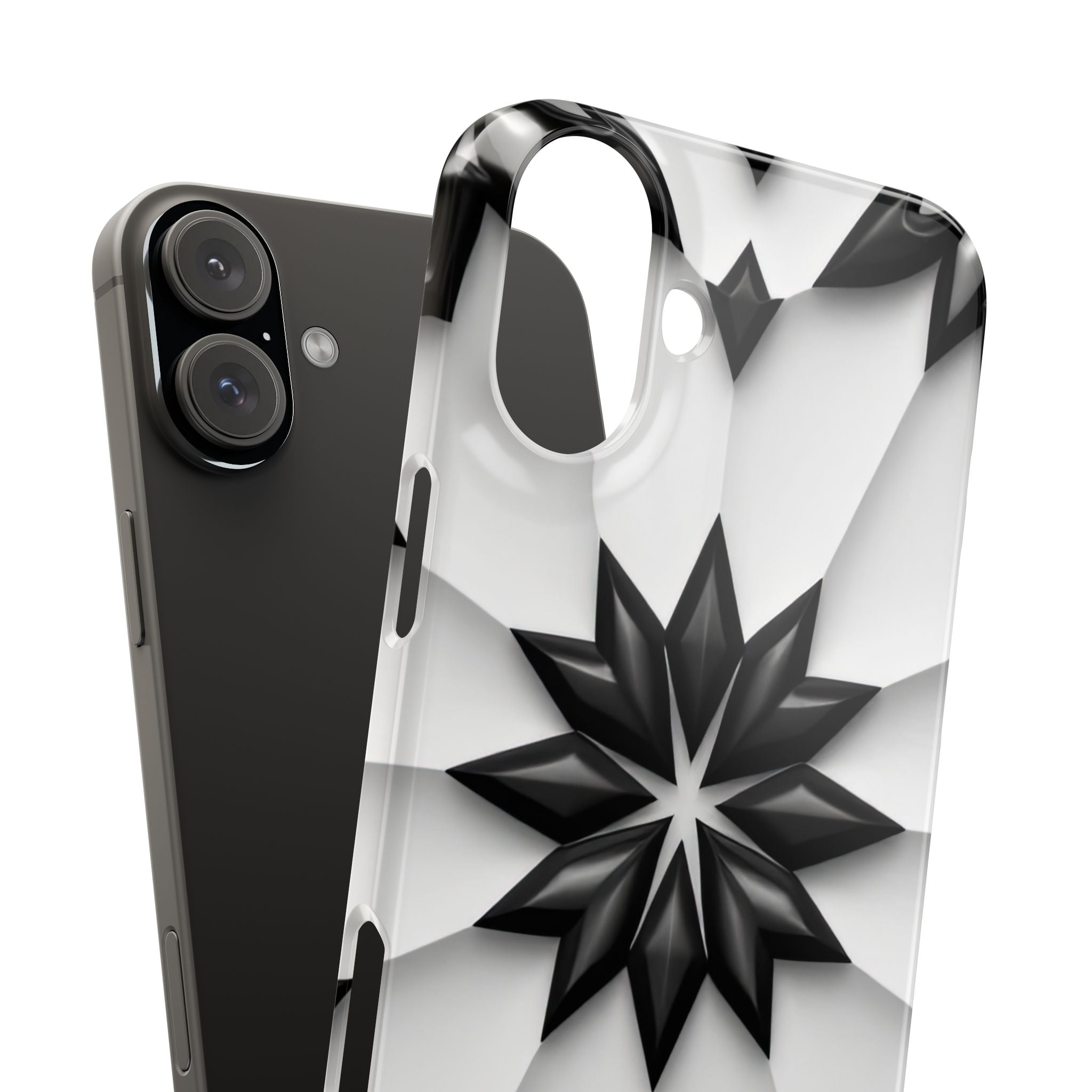 Black & White Geometric Snap Case for iPhone & Samsung Galaxy