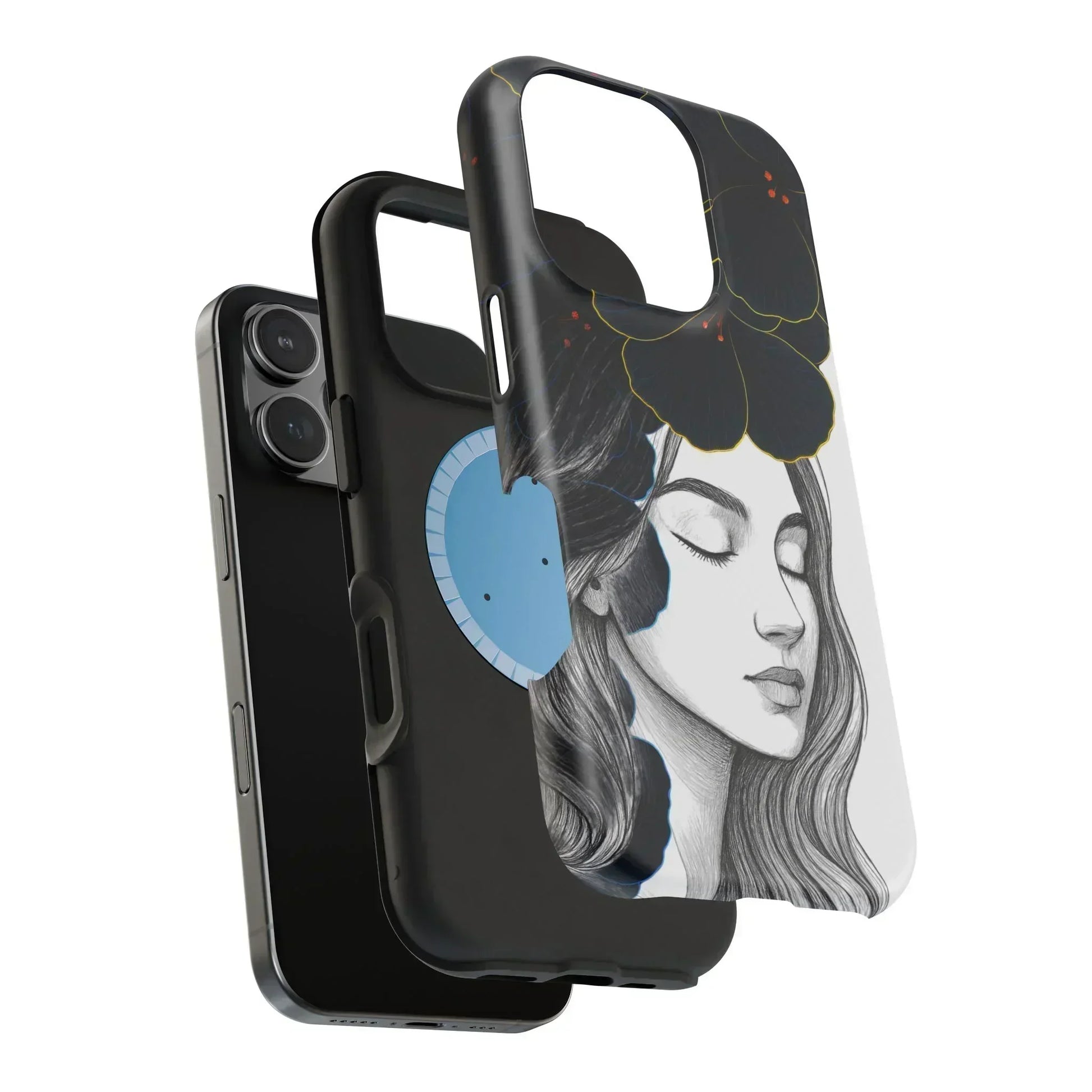 Dark Floral Elegance Phone Case for iPhone 13-16 Models - KarArmDesign