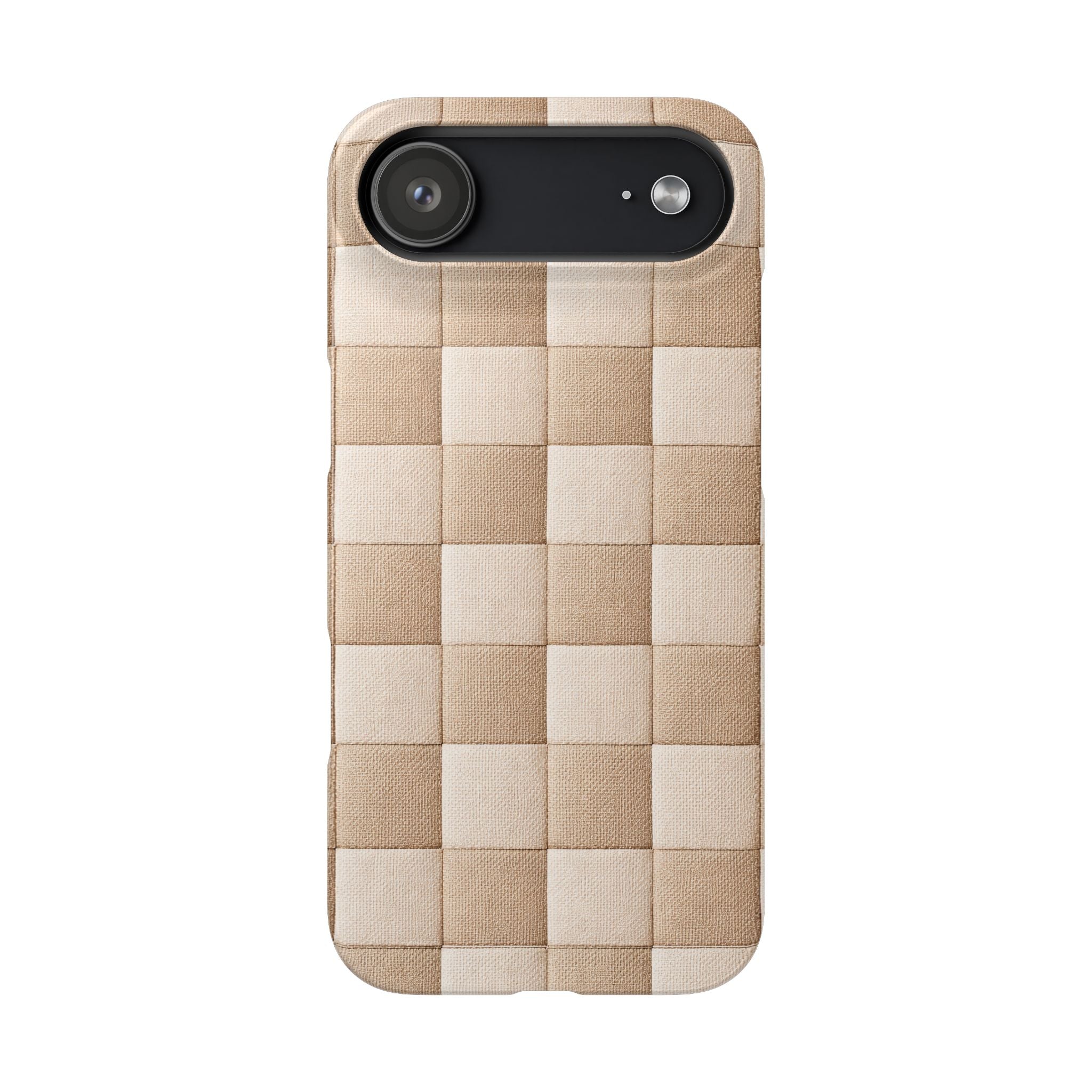 Beige Woven Phone Case for iPhone 11-17 and Galaxy S20-S26
