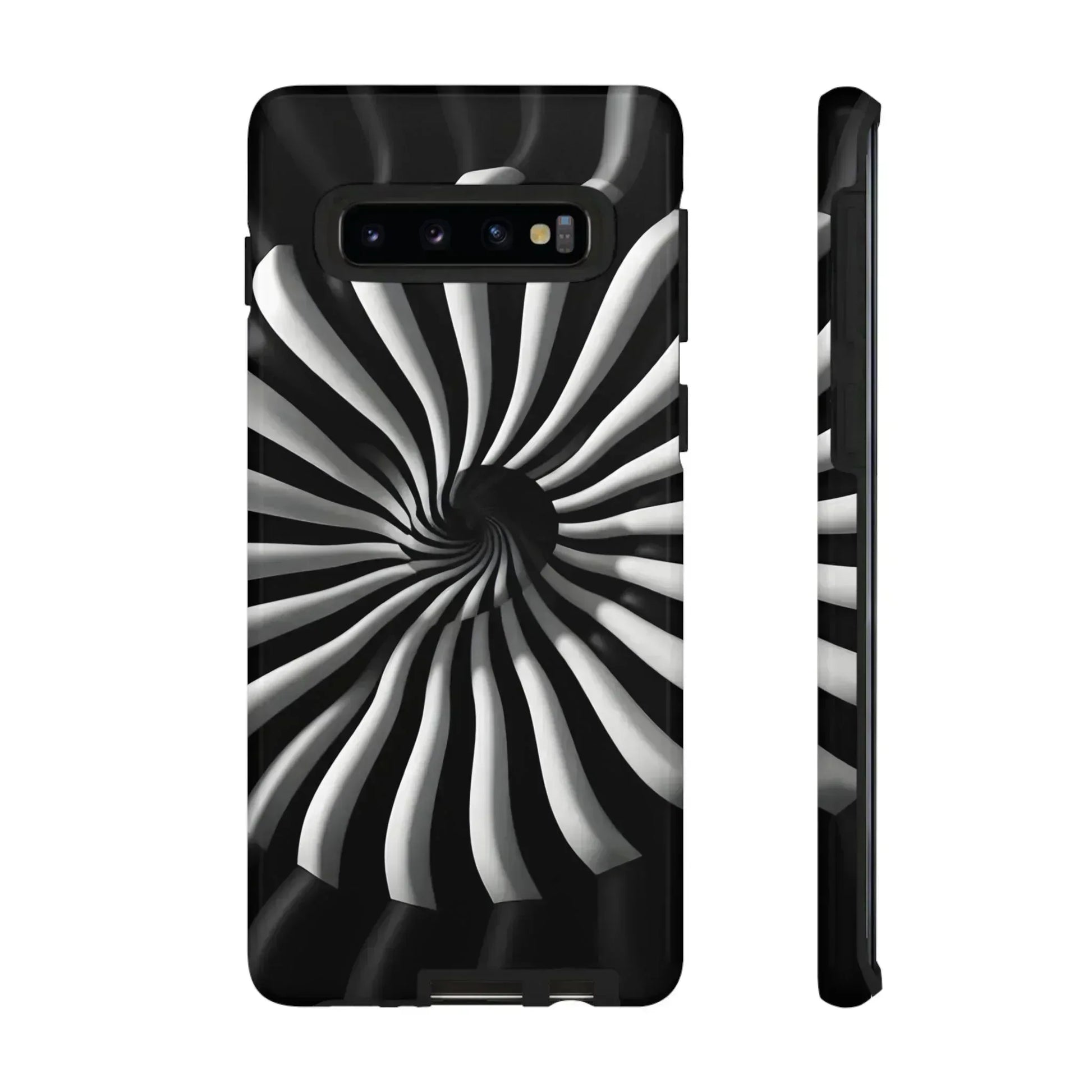 Hypnotic Black and White Spiral Phone Case for iPhone & Galaxy - KARARMDESIGN