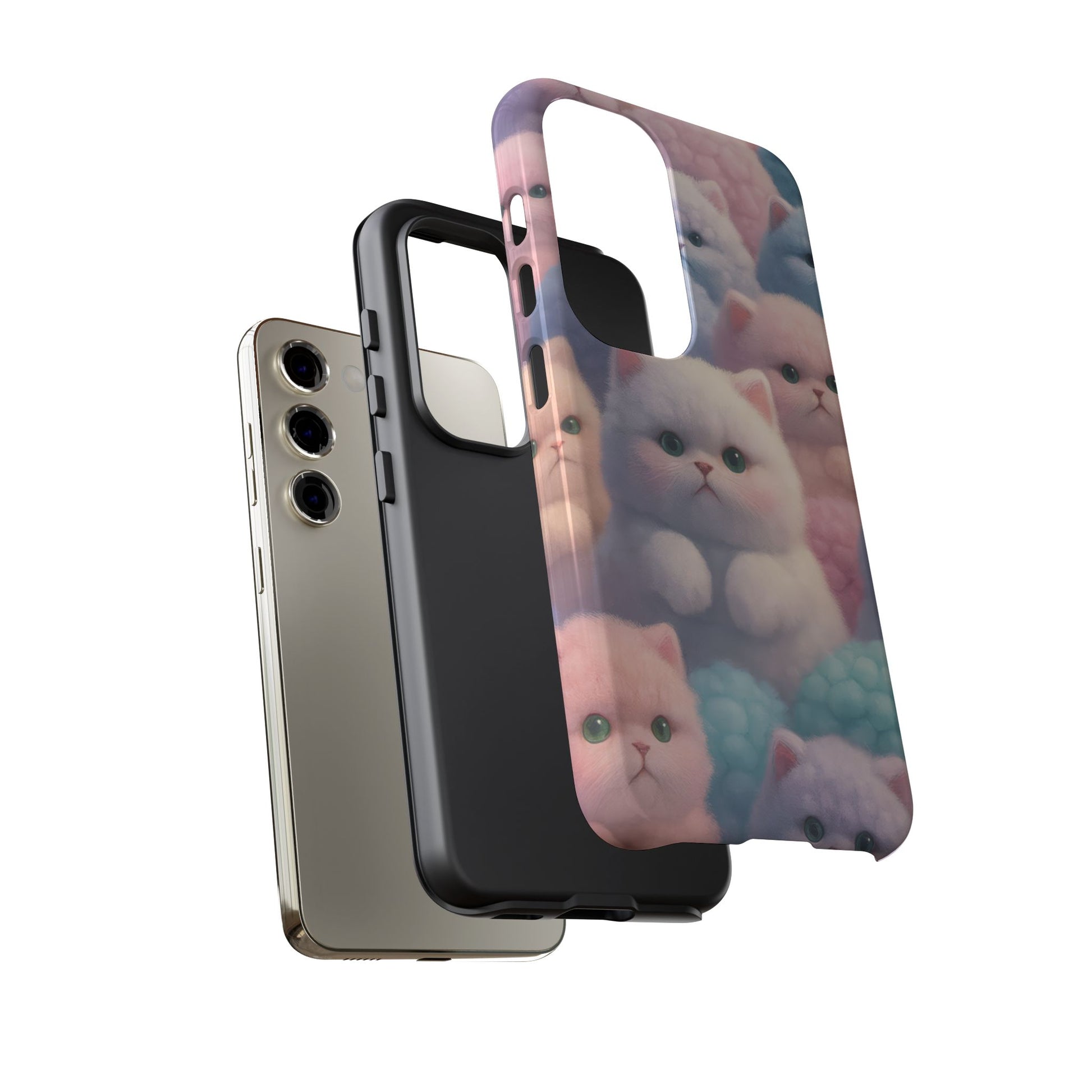 Pastel Kitten Phone Case for iPhone 8-17 and Samsung Galaxy S10-S25 Models - KARARMDESIGN