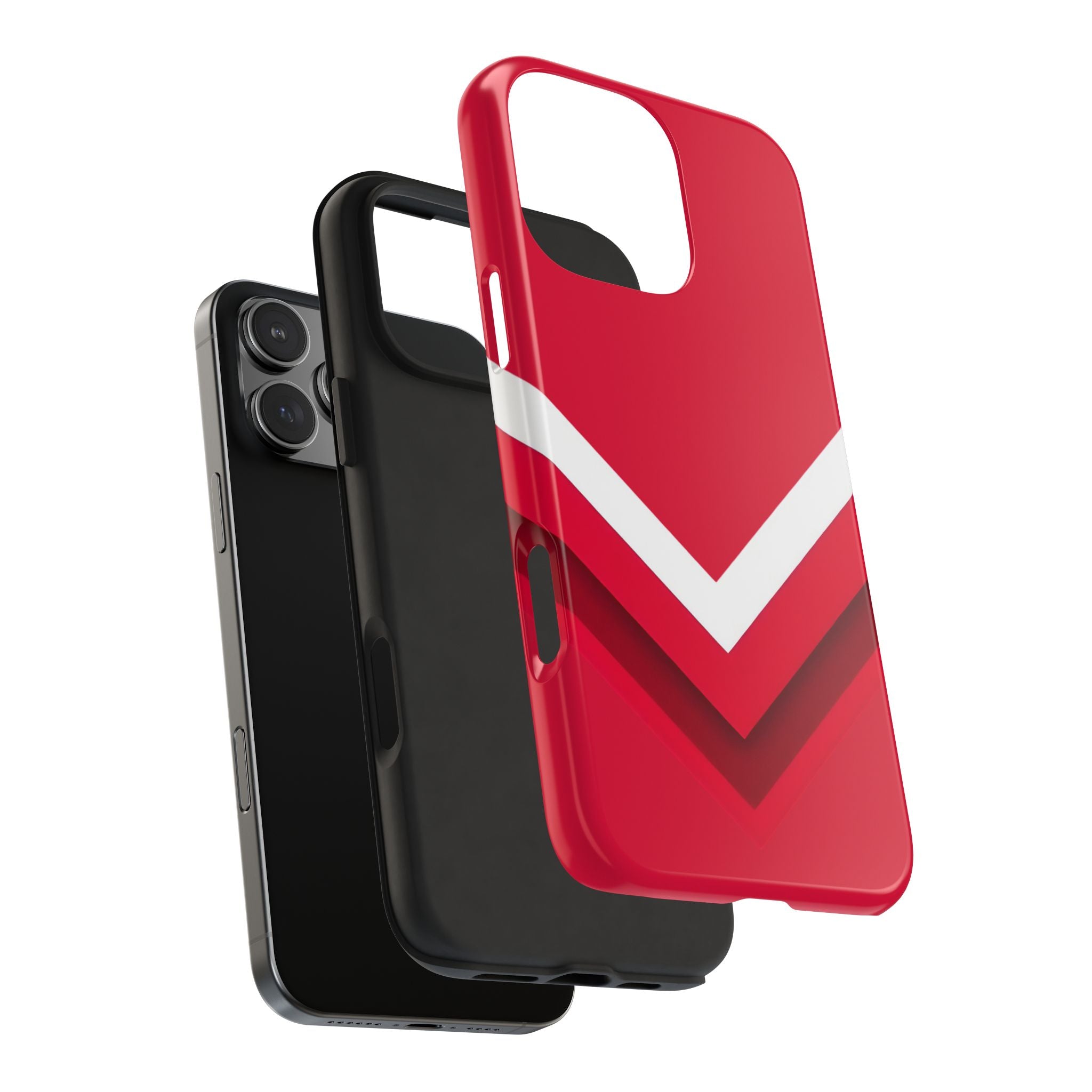 Red Chevron Armor Phone Case for iPhone 11–16 & Galaxy S21–S24
