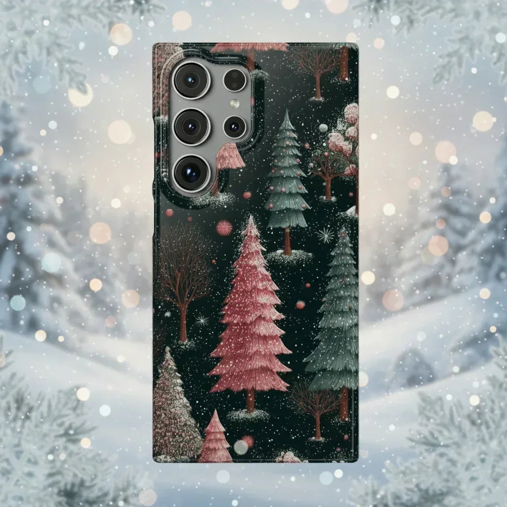 Winter Bloom Forest Phone Case for iPhone 11-17 and Galaxy S20-S25 - KARARMDESIGN