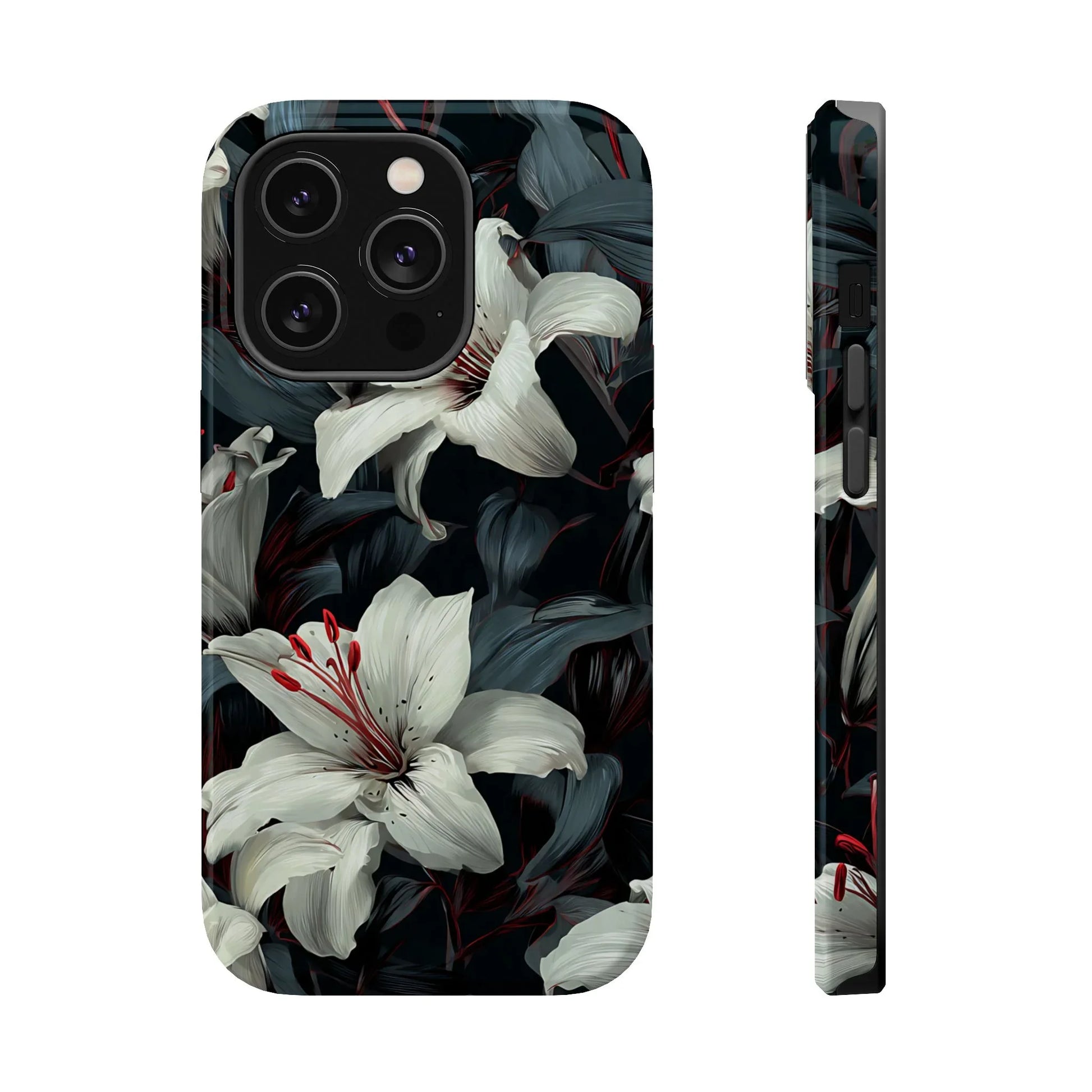 White Lily Floral Phone Case for iPhone 13-17 - KARARMDESIGN