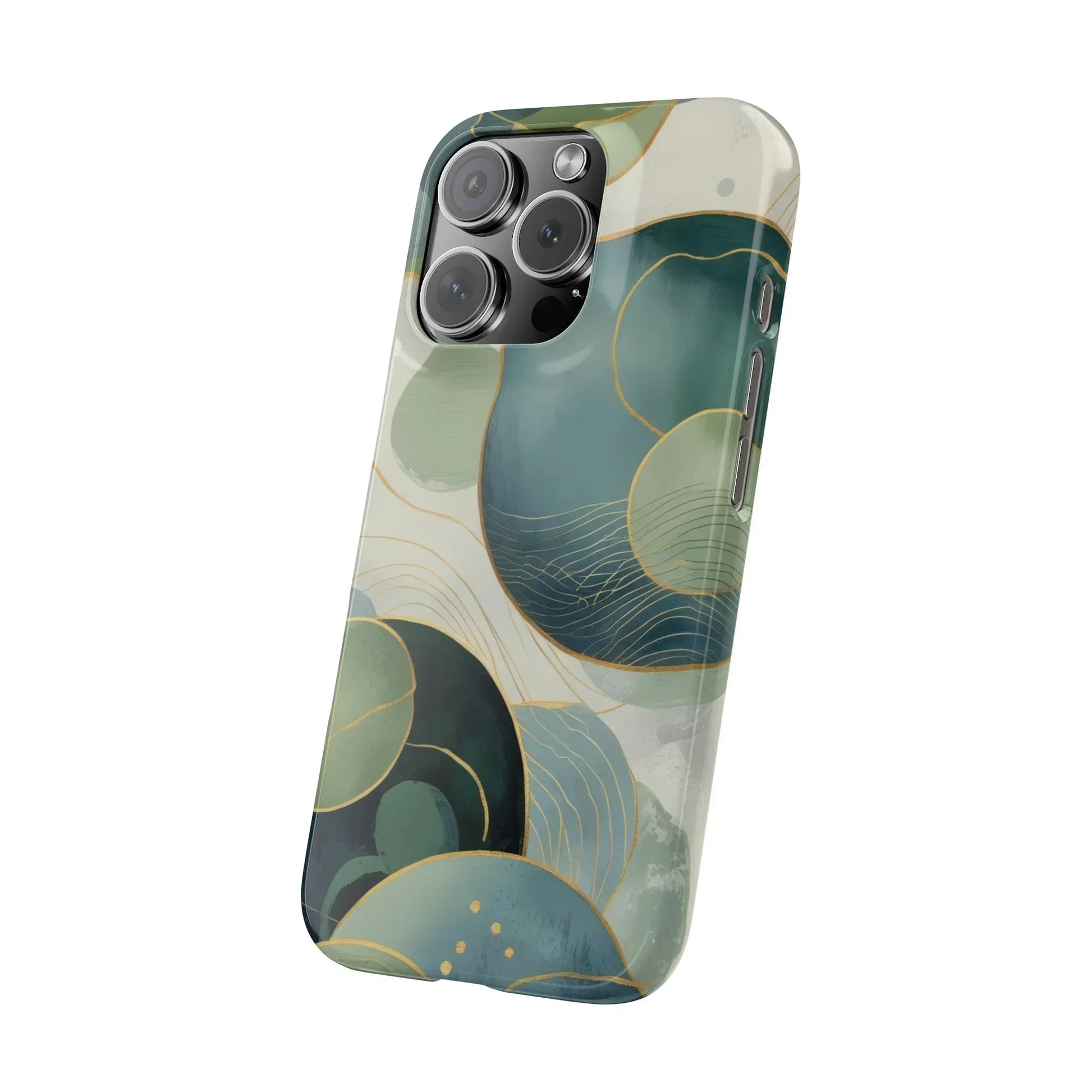 Abstract Teal Slim Phone Case for iPhone 12-16 Models - KarArmDesign
