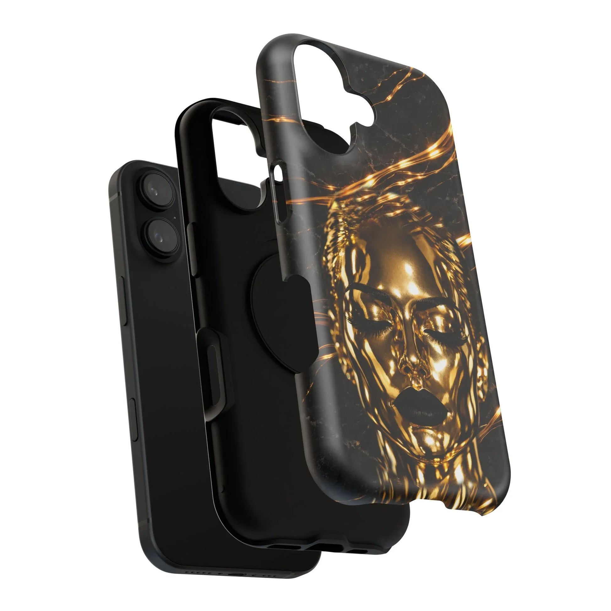 Luxury Gold Portrait Phone Case for iPhone 11-17 and Galaxy S21-S25 - KARARMDESIGN