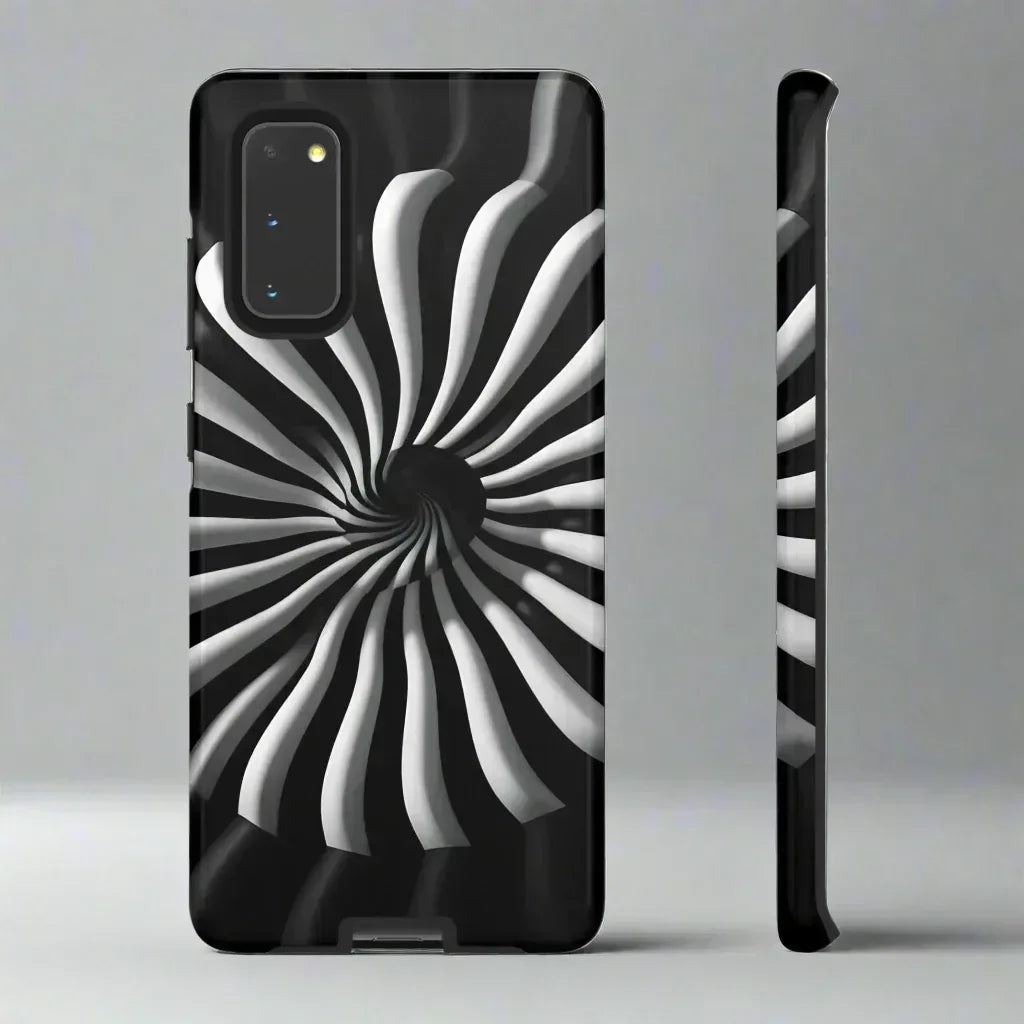 Hypnotic Black and White Spiral Phone Case for iPhone & Galaxy - KARARMDESIGN