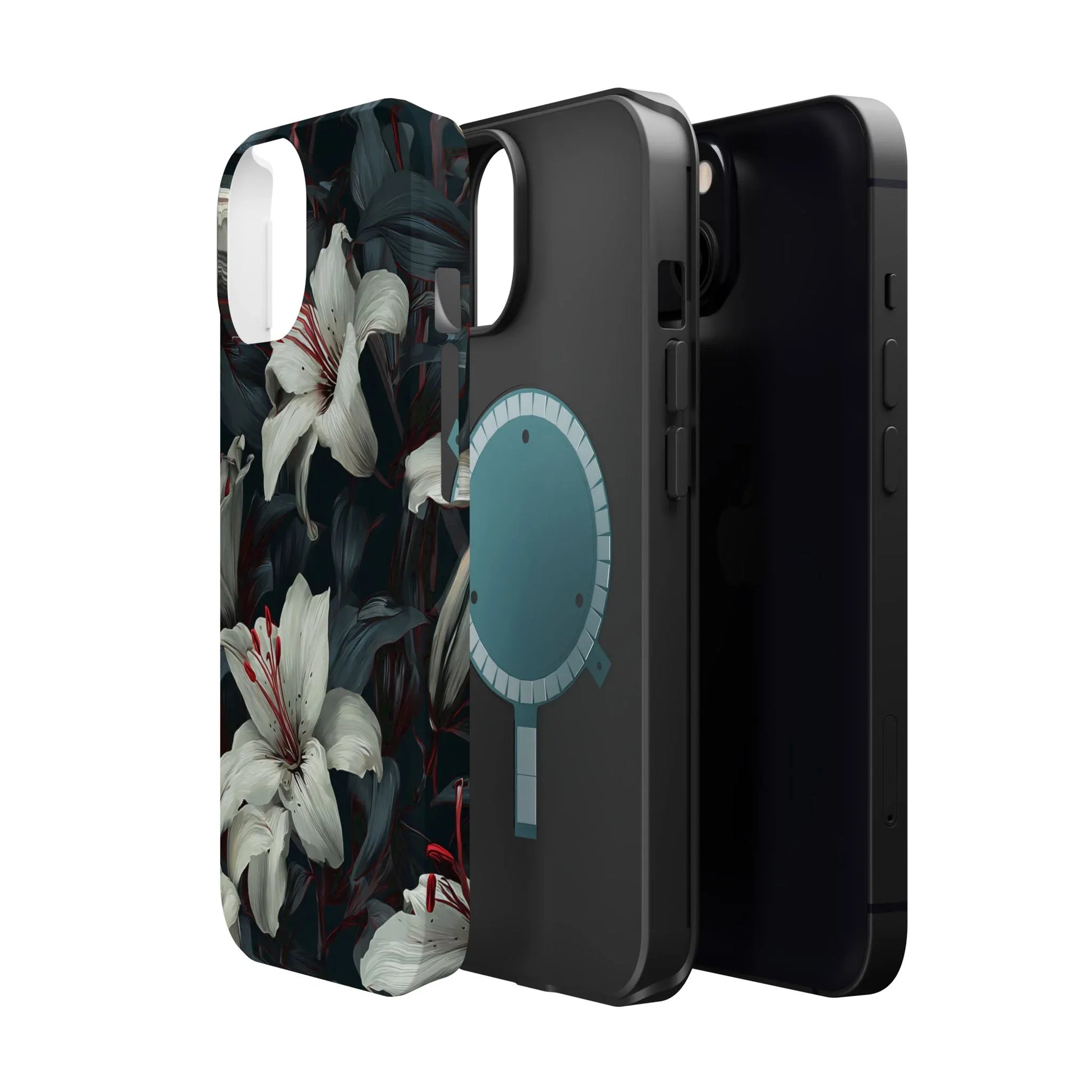 White Lily Floral Phone Case for iPhone 13-17 - KARARMDESIGN